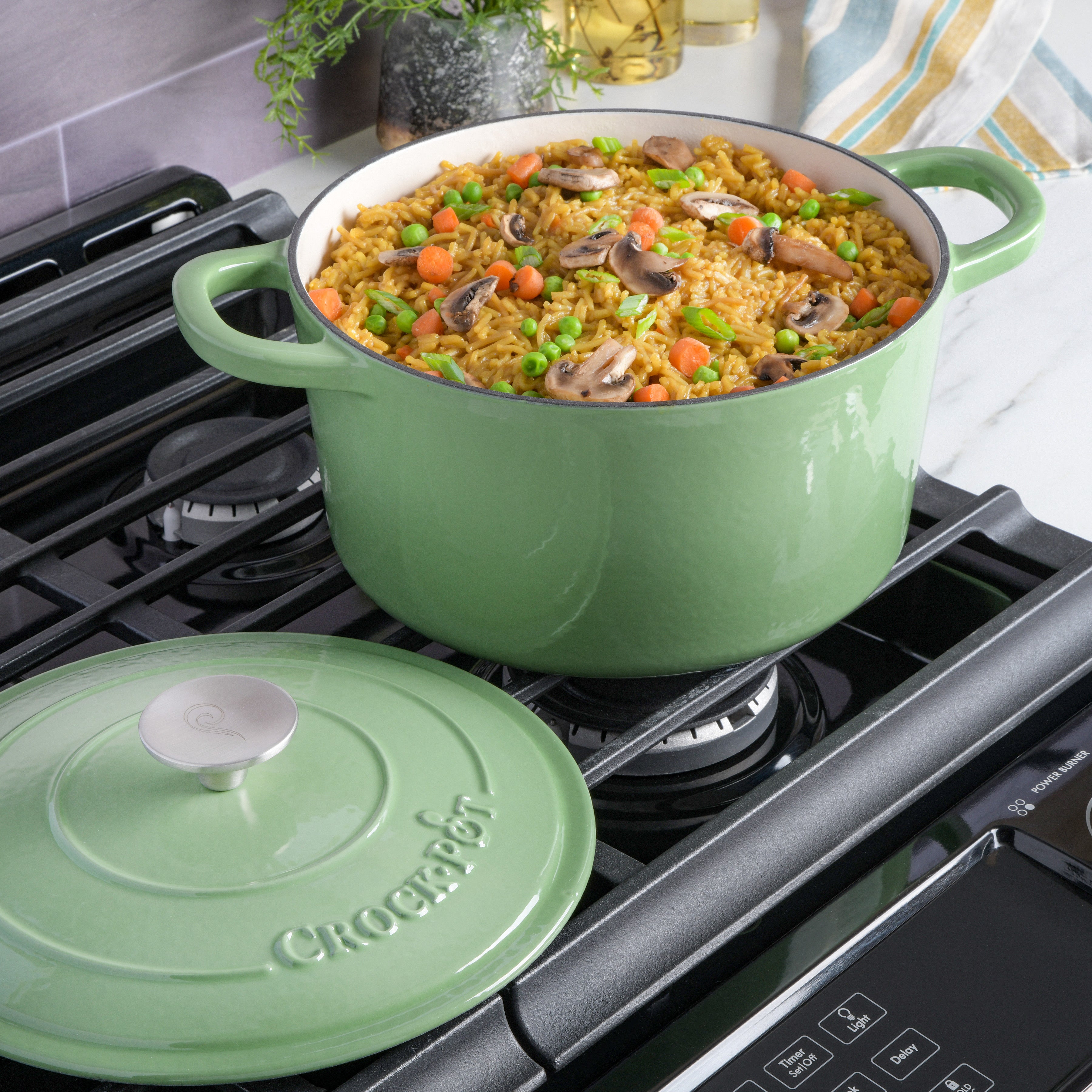 Crock Pot Artisan 5-Quart Enameled Cast Iron Dutch Oven