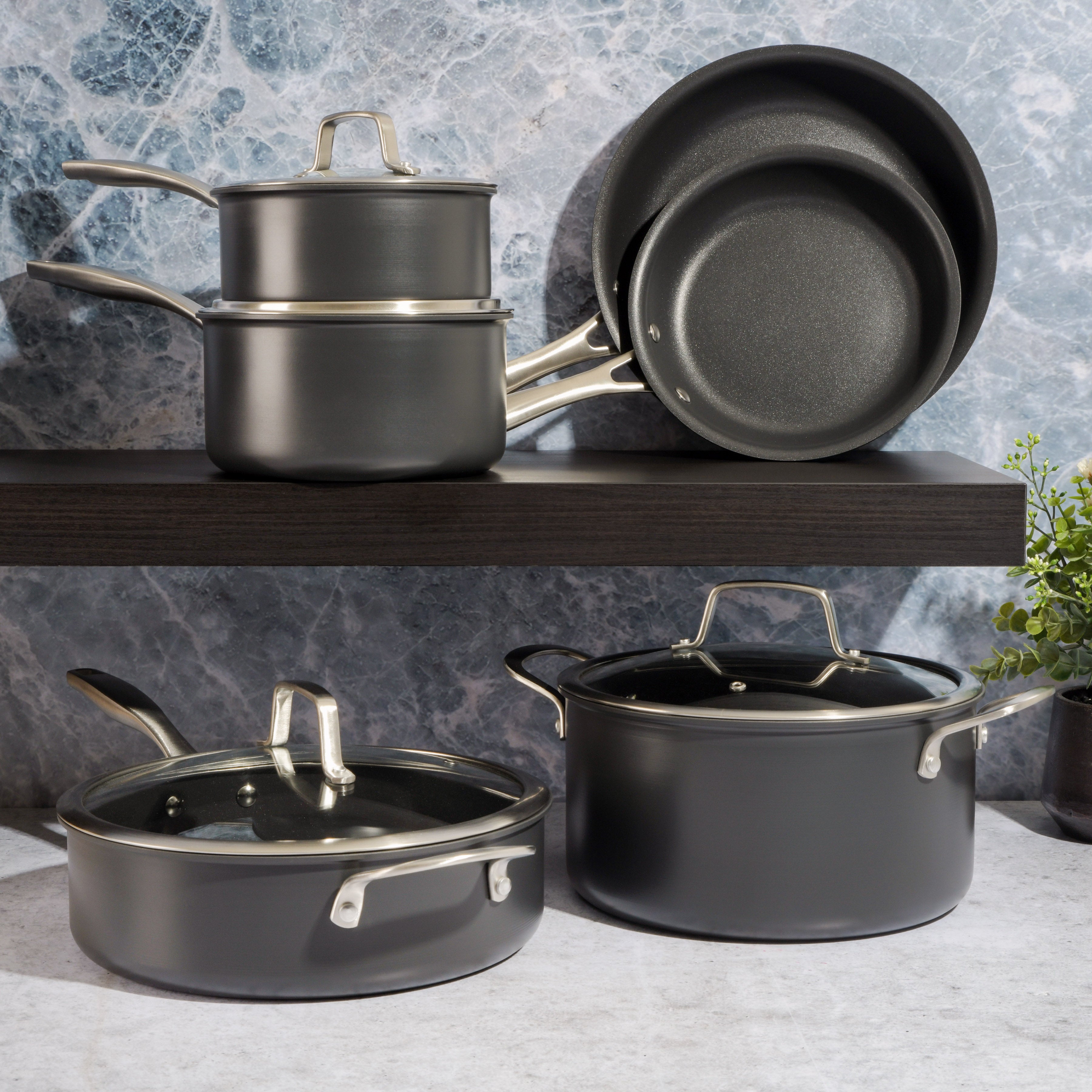 Kenmore Arbor Heights 10-Piece Hard Anodized Cookware Pots and Pans Set