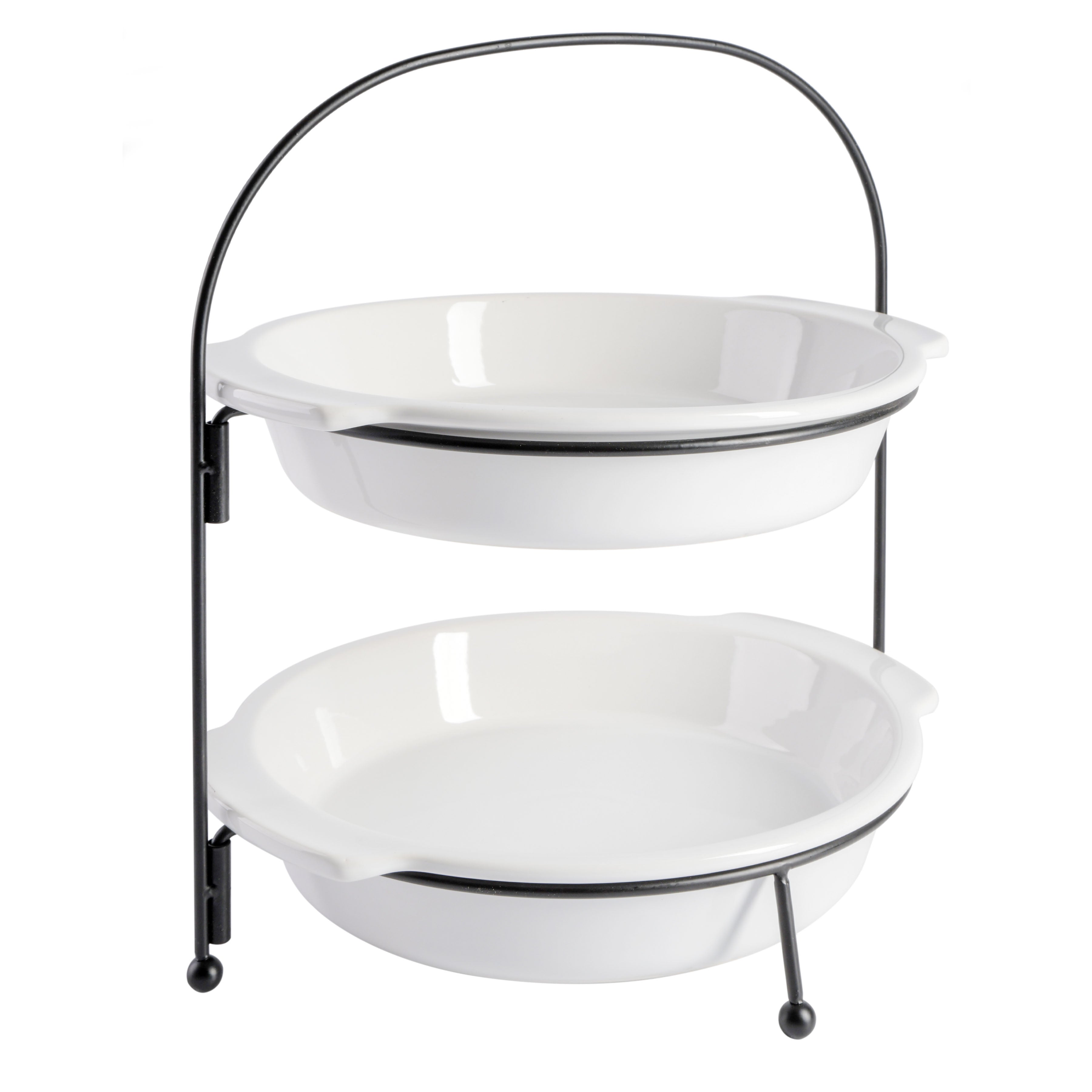 Gibson Home Gracious Dining Two Tier Serving Set With Metal Stand
