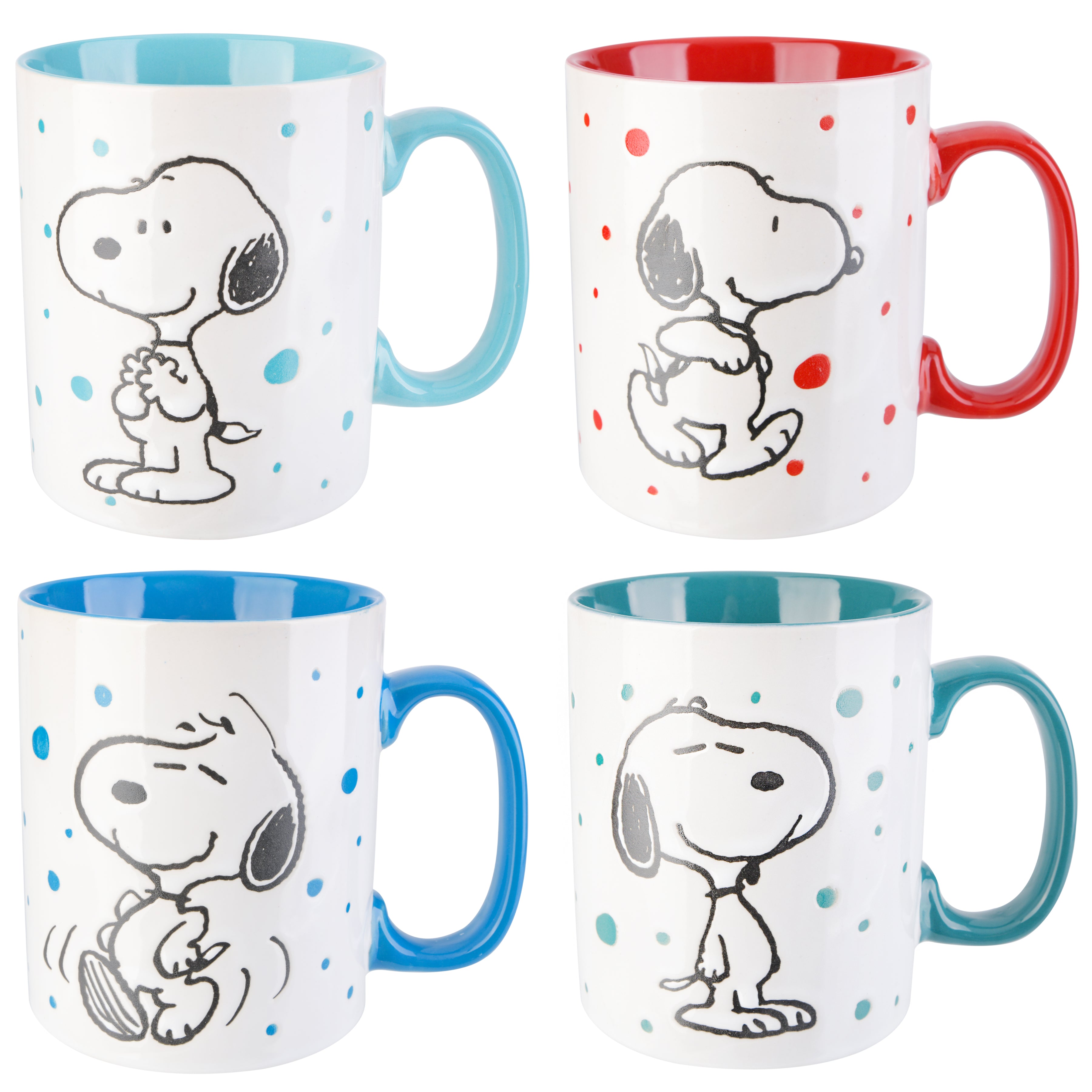 Peanuts Freckled Joy 4-Pack 15oz Snoopy Stoneware Mug Set