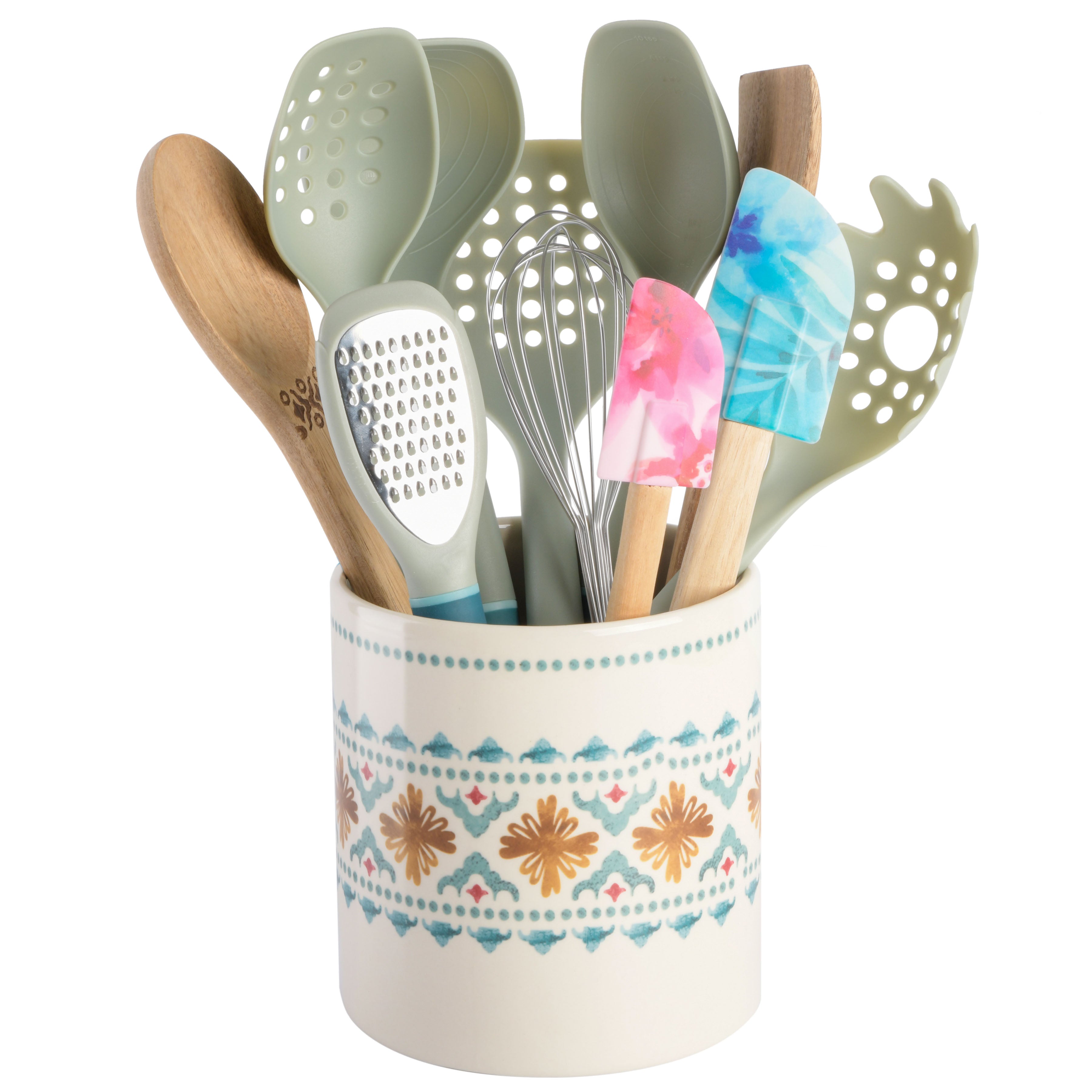Spice by Tia Mowry 12-Piece Tool and Gadget Set w/ Ceramic Crock