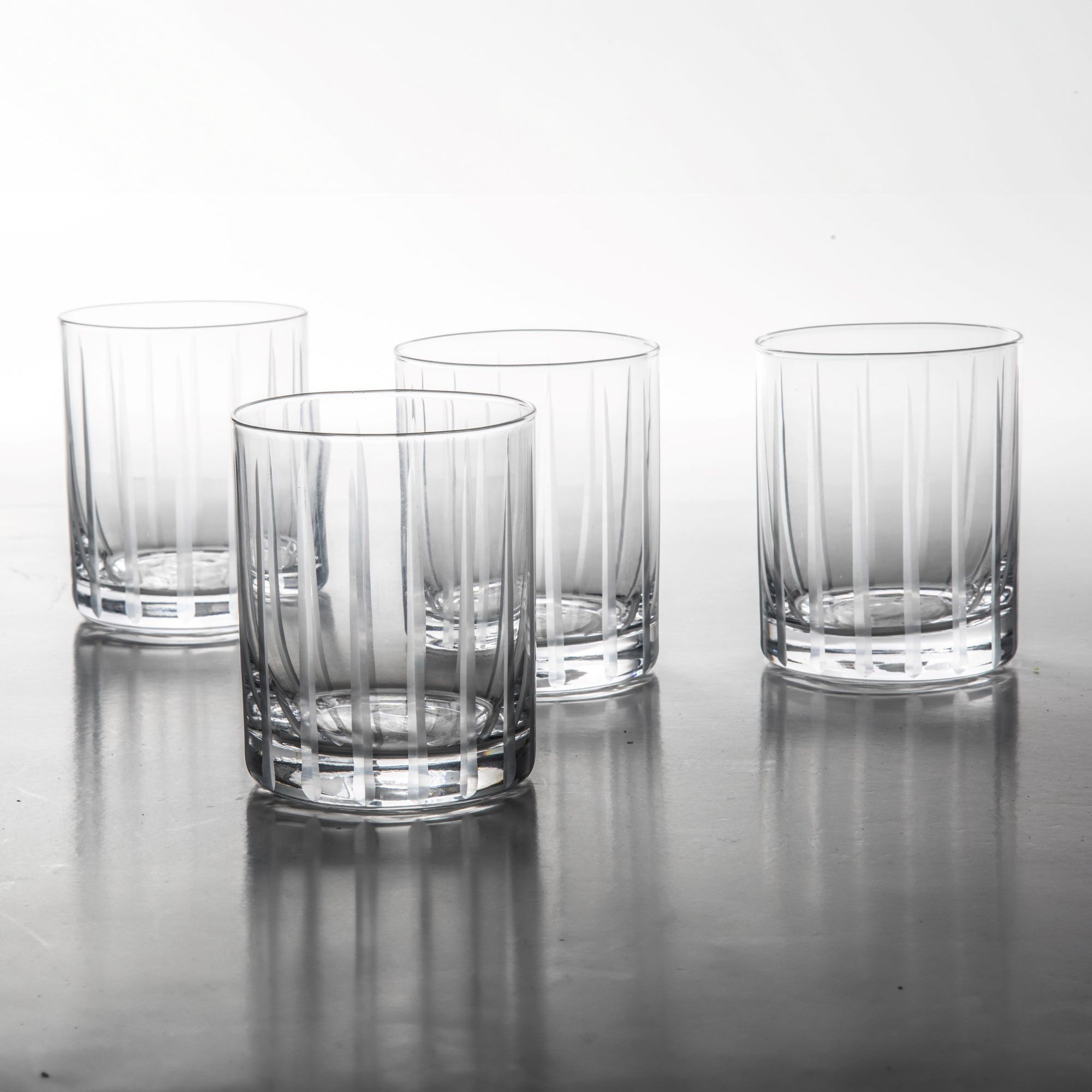 Babish 4 Piece 14 OZ DOF Old Fashioned Drinking and Whiskey Glass - Etched Handmade Clear Glass
