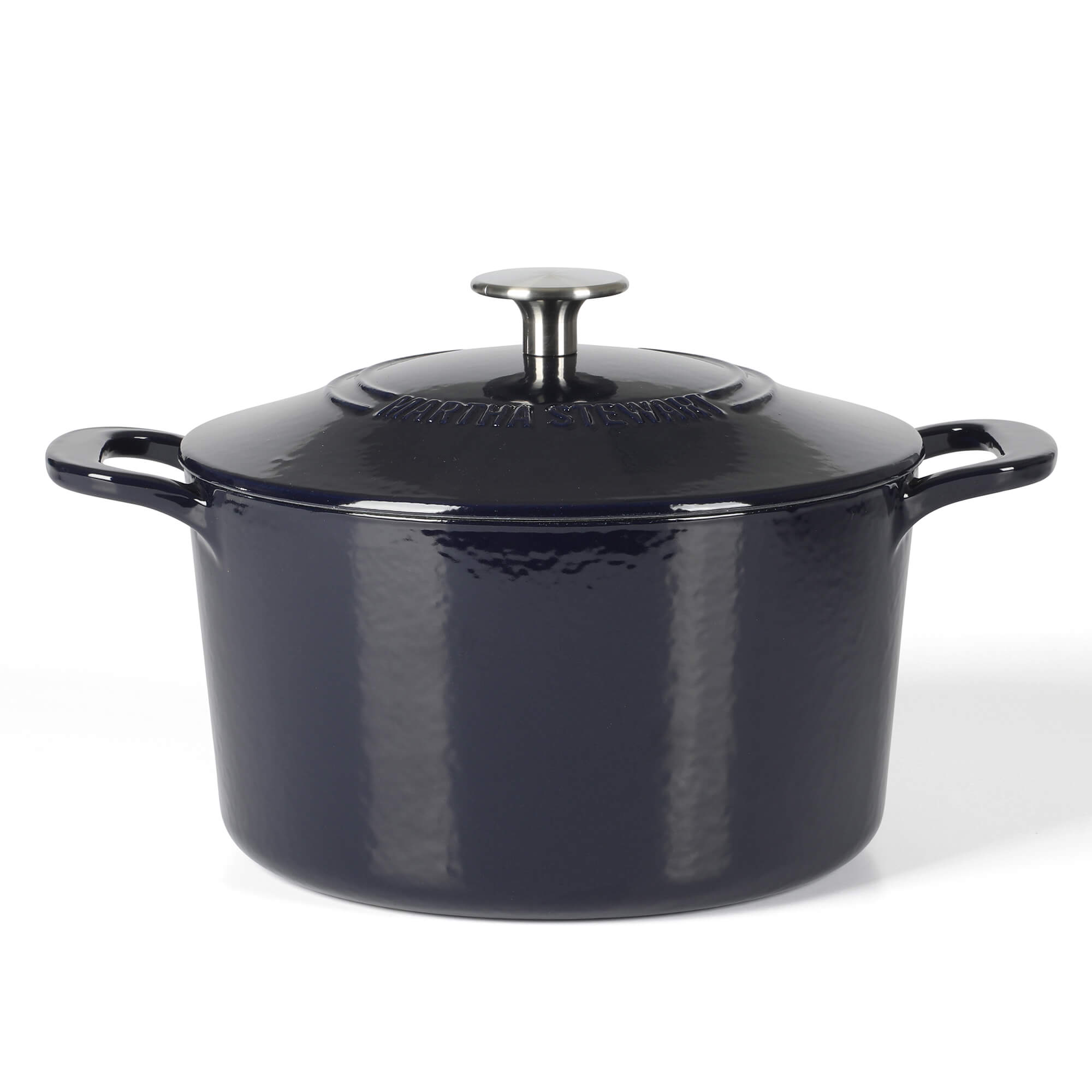 Martha Stewart Gatwick Quart Enamel Cast Iron Dutch Oven Navy Blue