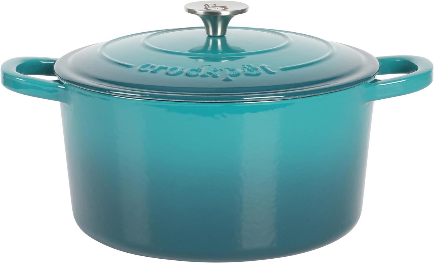 Crock Pot Artisan 6-Quart Round Dutch Oven - Matte Linen White w/Gold Knob, Gradient Red, or Teal Ombre