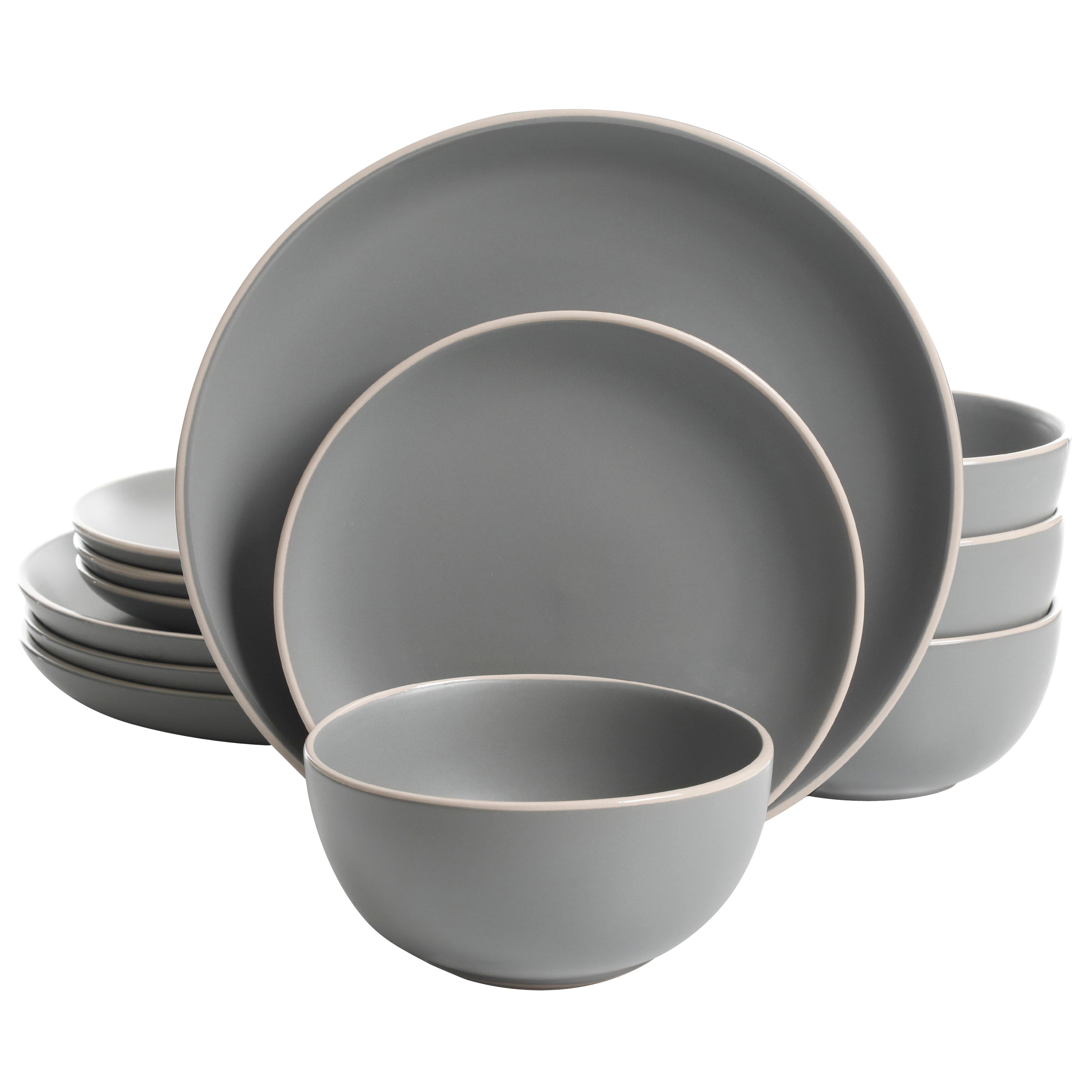 Gibson Home Rockaway 12-Piece Stoneware Dinnerware Set
