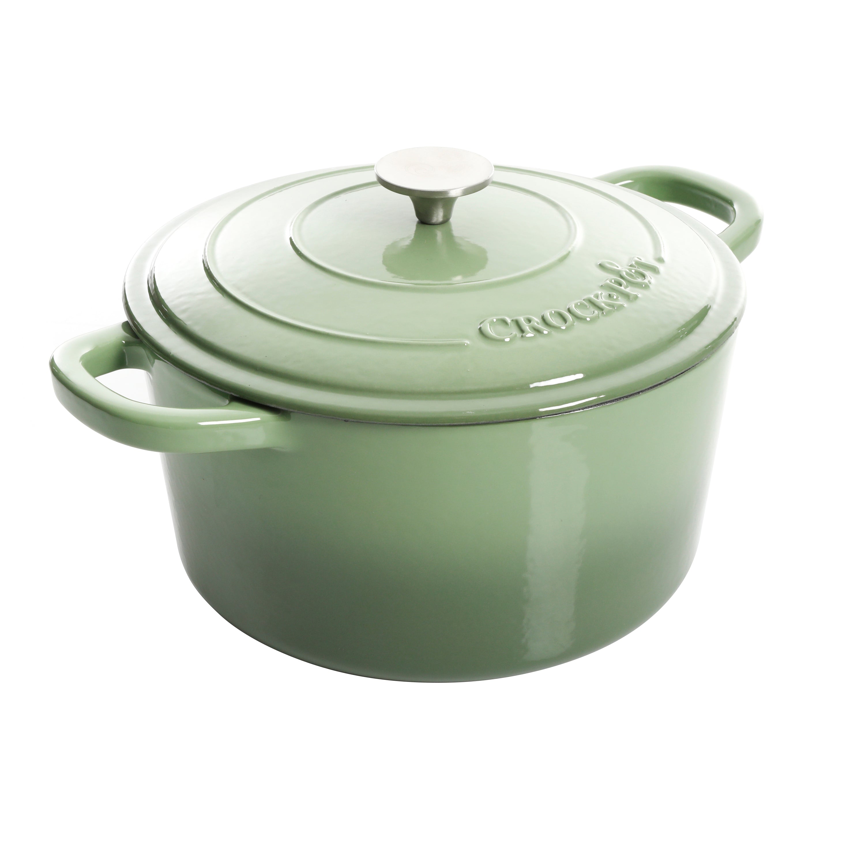 Crock-Pot Artisan 7 qt. Round Cast Iron Nonstick Dutch Oven in Pistachio  Green with Lid 985113366M - The Home Depot