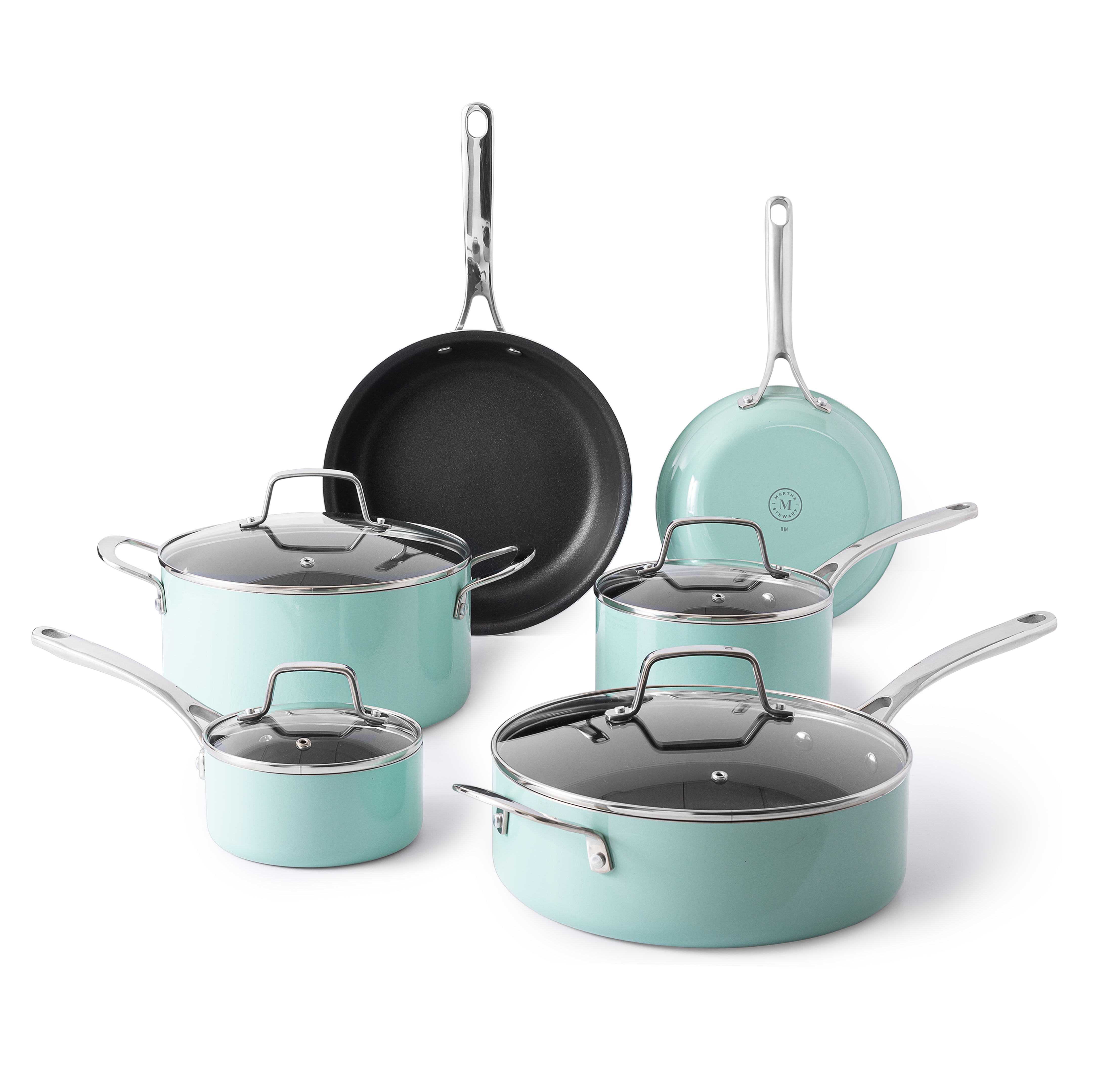 Martha Stewart Lockton 10-Piece Enameled Aluminum Non-Stick Cookware Set