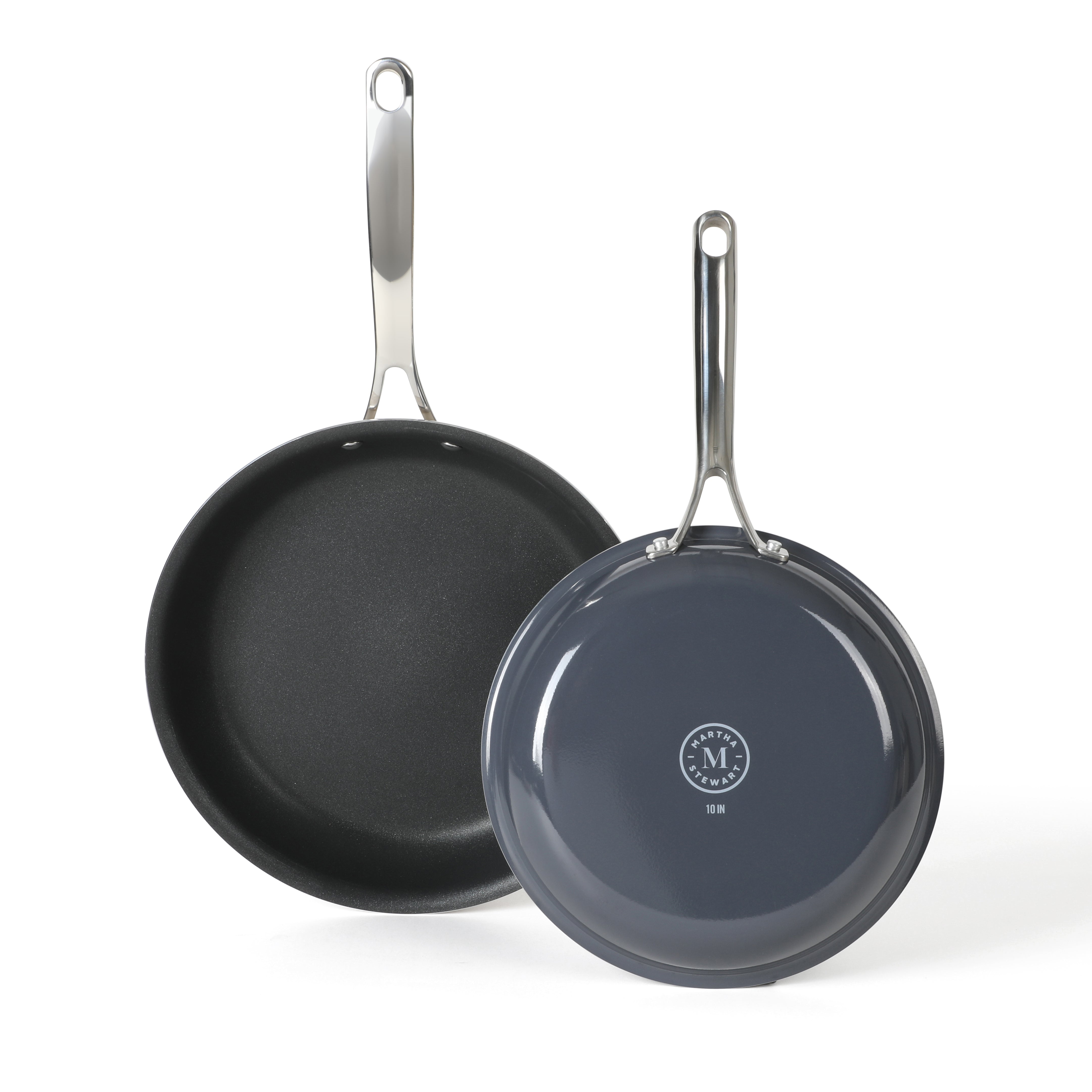 Martha Stewart Lockton 2-Piece 10" & 12" Enameled Aluminum Non-Stick Fry Pan Set