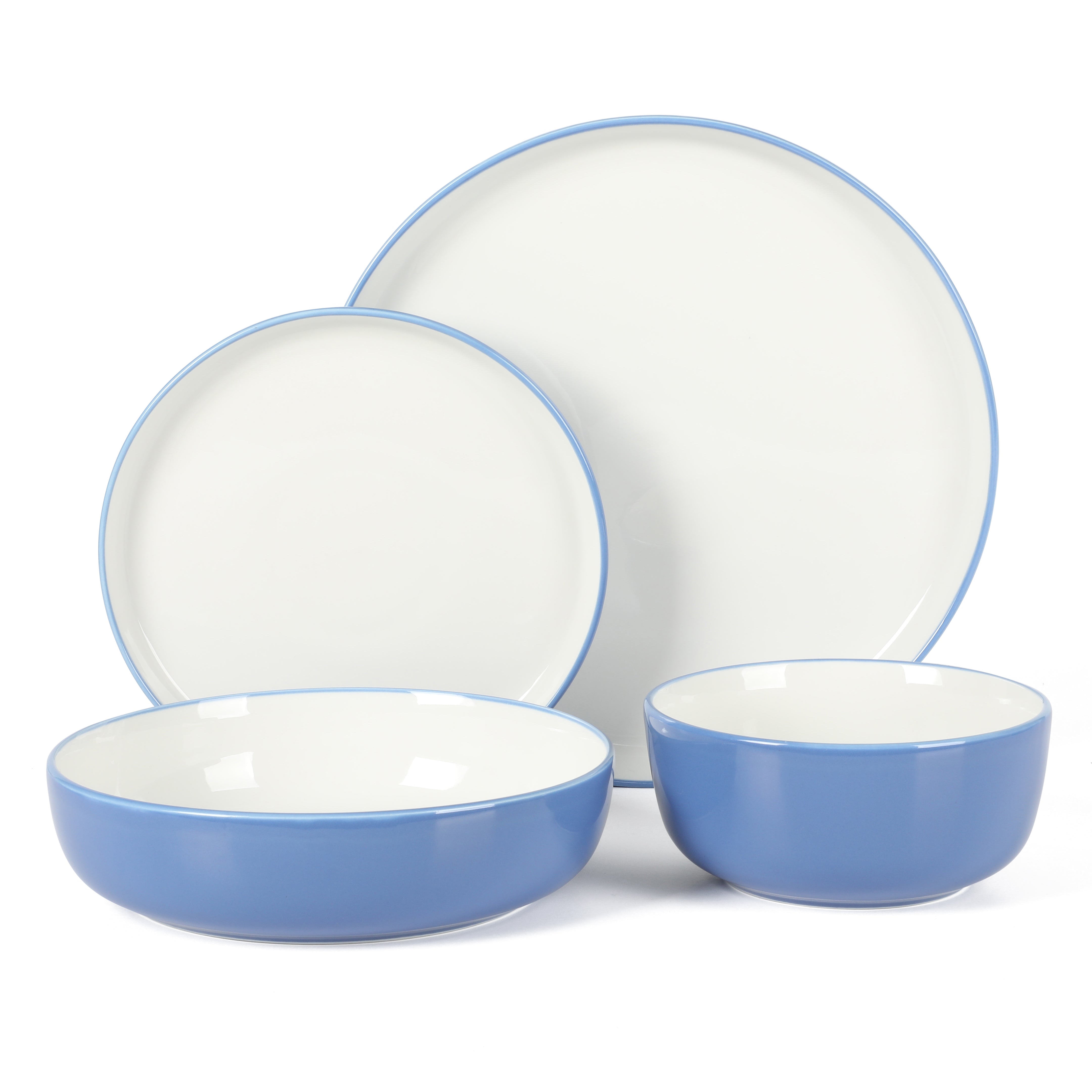 Sur La Table Kitchen Essentials 16-Piece Two-Tone Porcelain Dinnerware