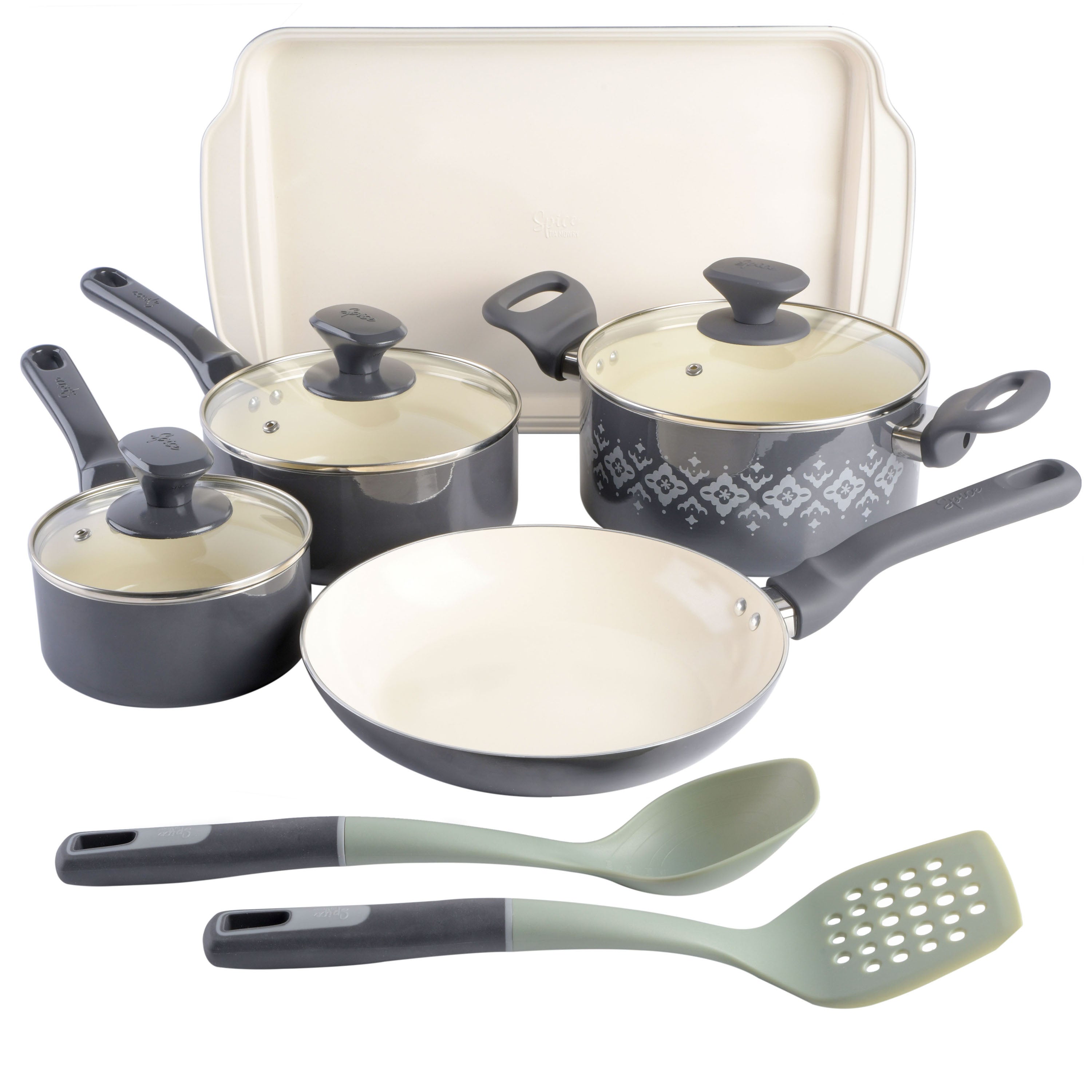 Nonstick Ceramic Cookware Set 13-Piece, Healthy Pots and Pans Set,  Non-Toxic