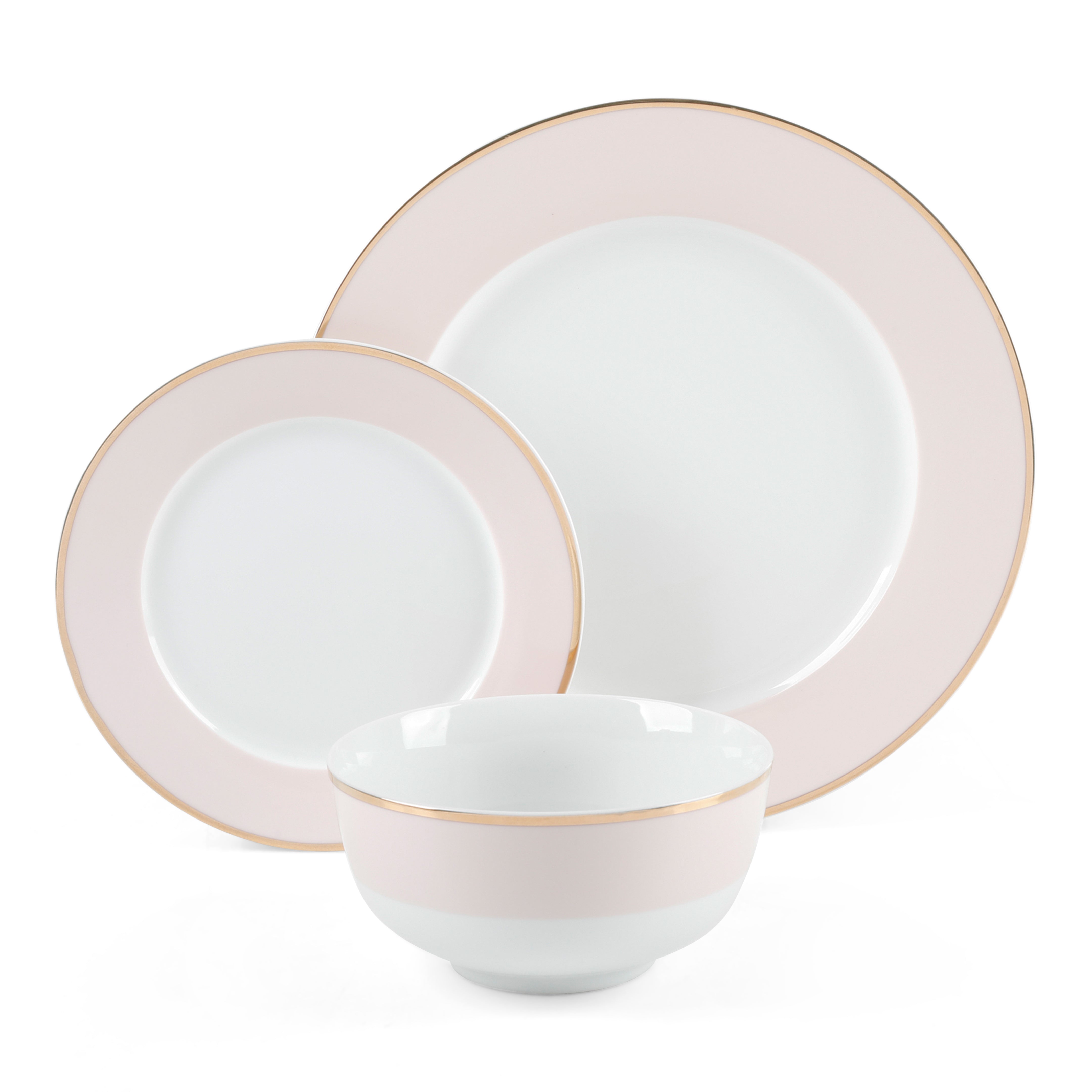 Martha Stewart Gracie Lane 12-Piece Porcelain Decorated Dinnerware Set