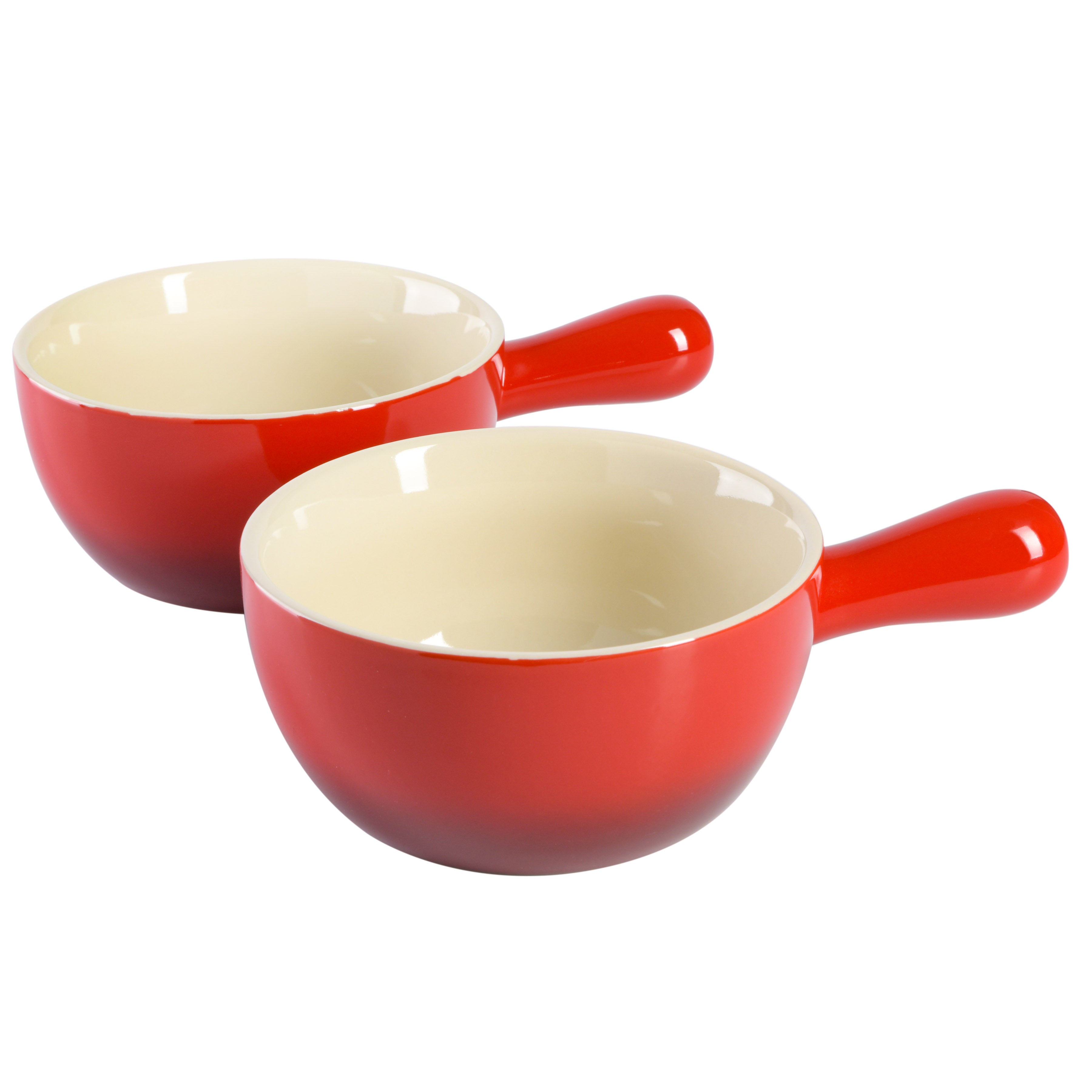 Crock Pot 2 Piece Stoneware 30oz Soup Bowl Set with Handles in Gradient Teal