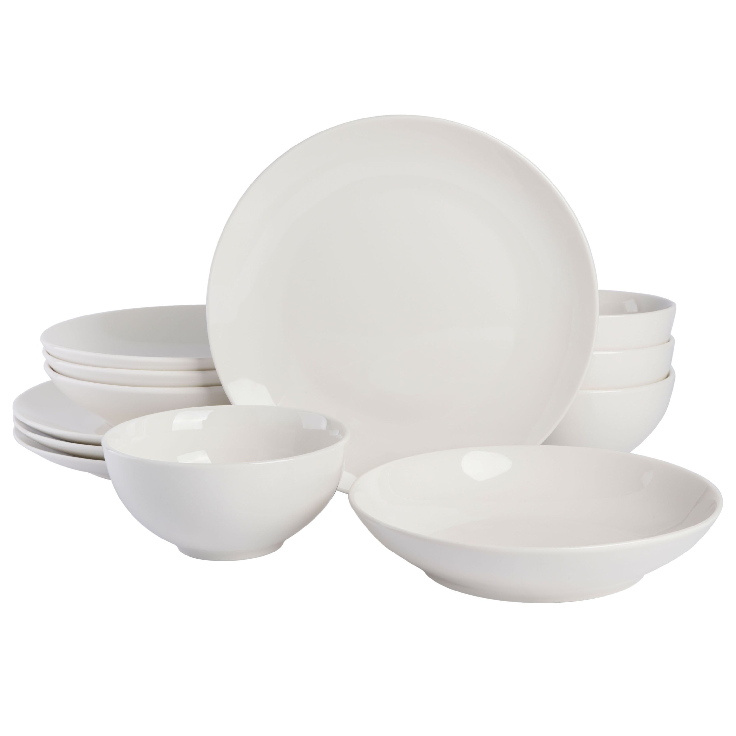 Gibson Home Next Gen 12-Piece Double Bowl Fine Ceramic Dinnerware Set