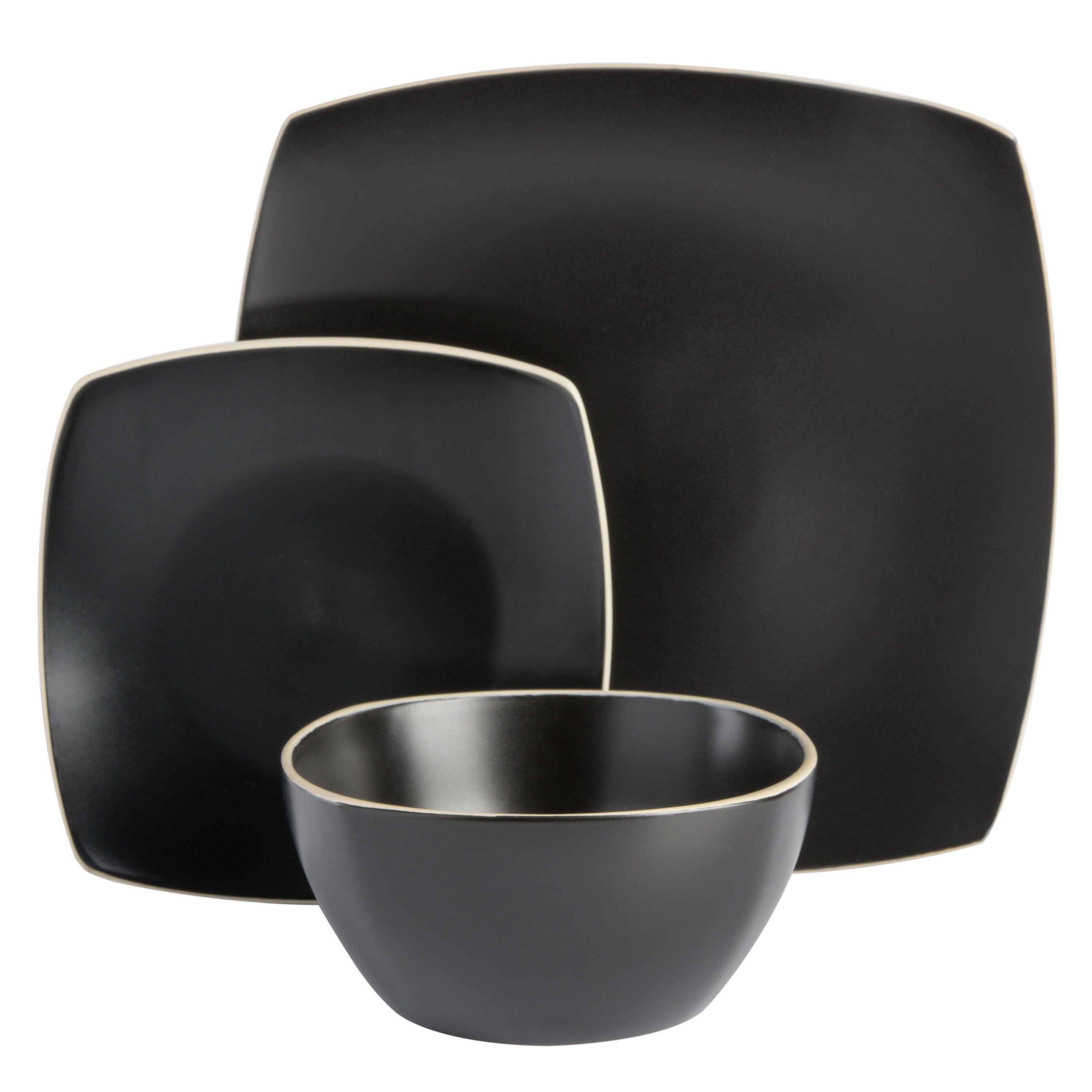 Black square dinnerware hotsell