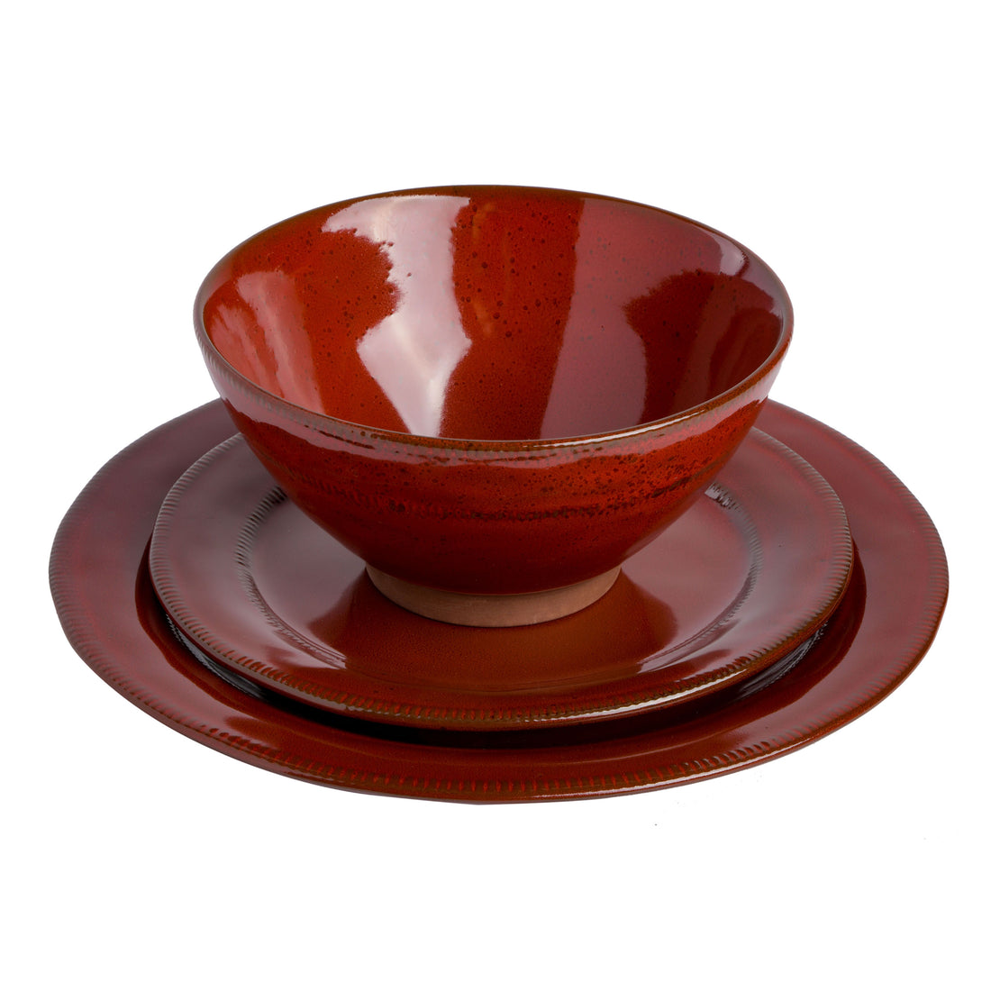 Gibson Elite Terranea 18Piece Terracotta Reactive Dinnerware Set