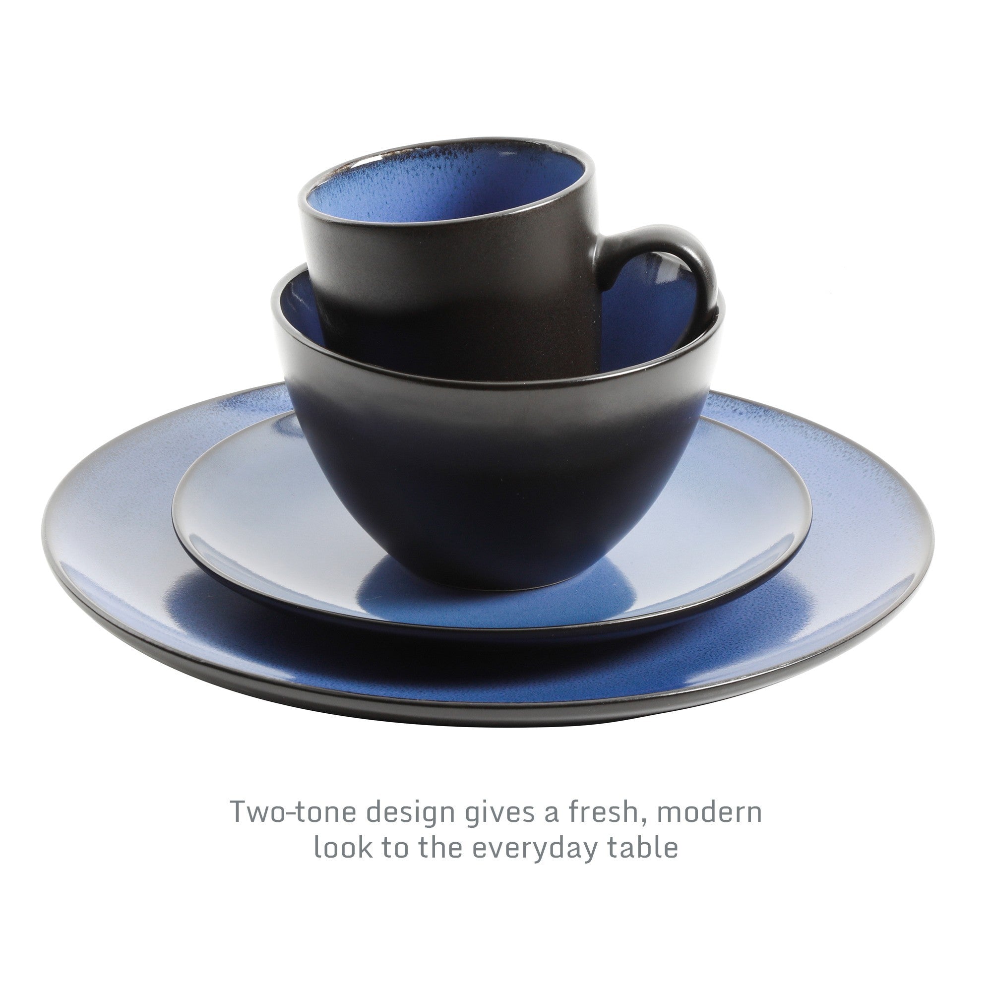 Gibson Soho Lounge Round 16-Piece Reactive Stoneware Dinnerware Set
