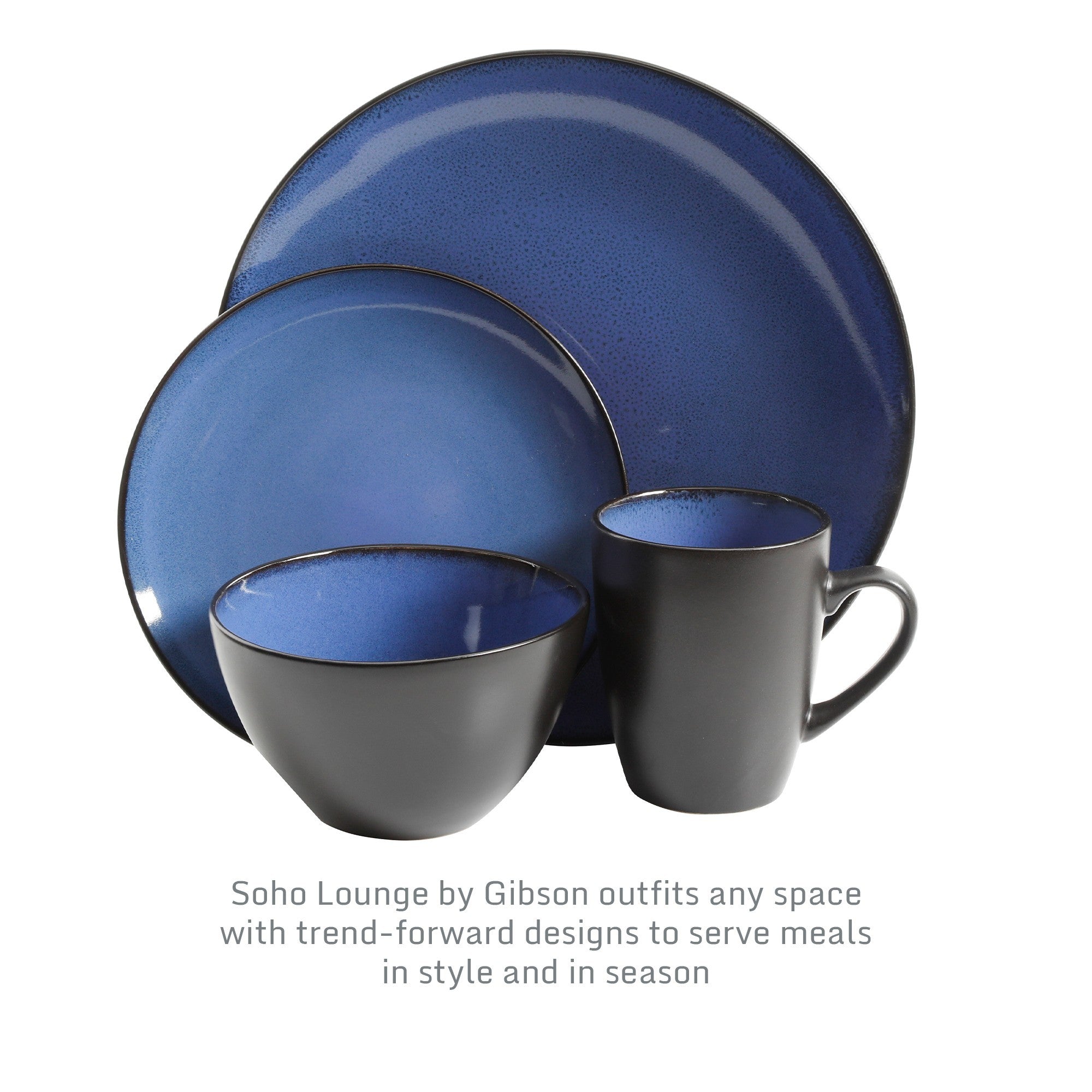 Gibson Soho Lounge Round 16-Piece Reactive Stoneware Dinnerware Set