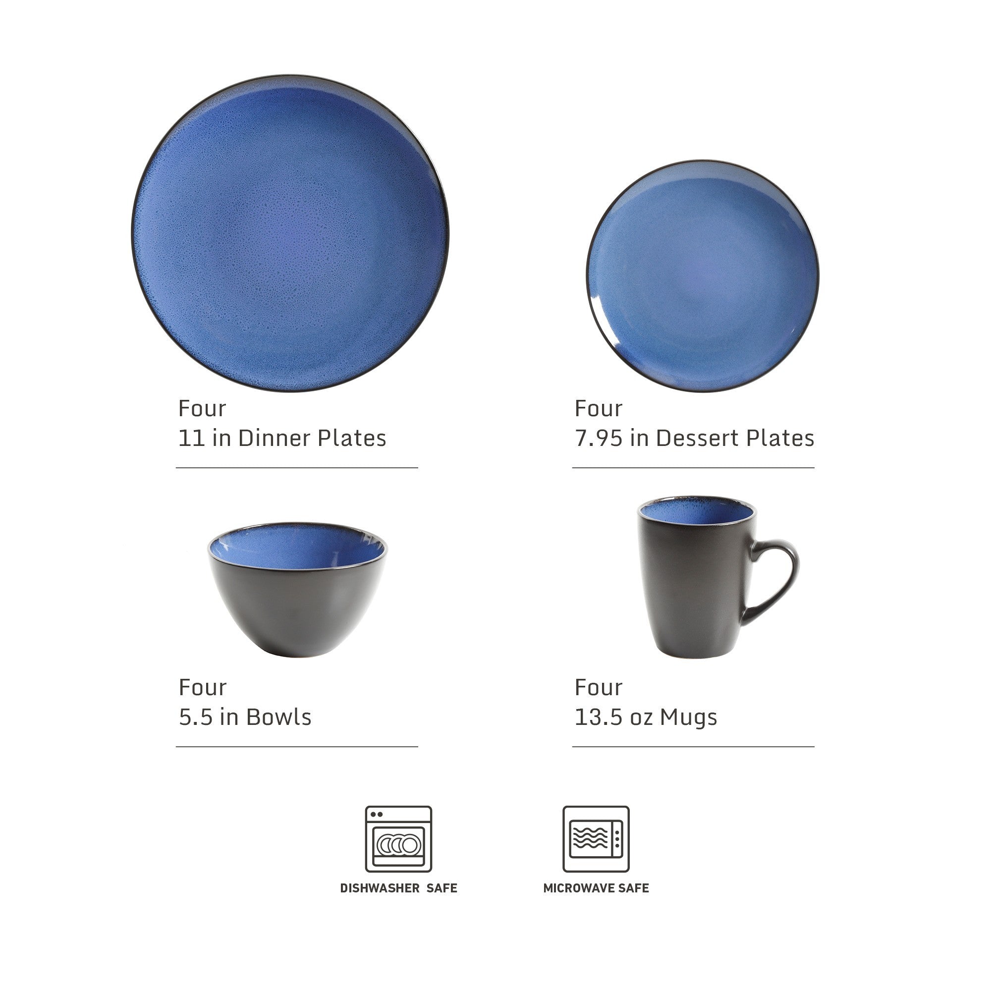 Gibson Soho Lounge Round 16-Piece Reactive Stoneware Dinnerware Set