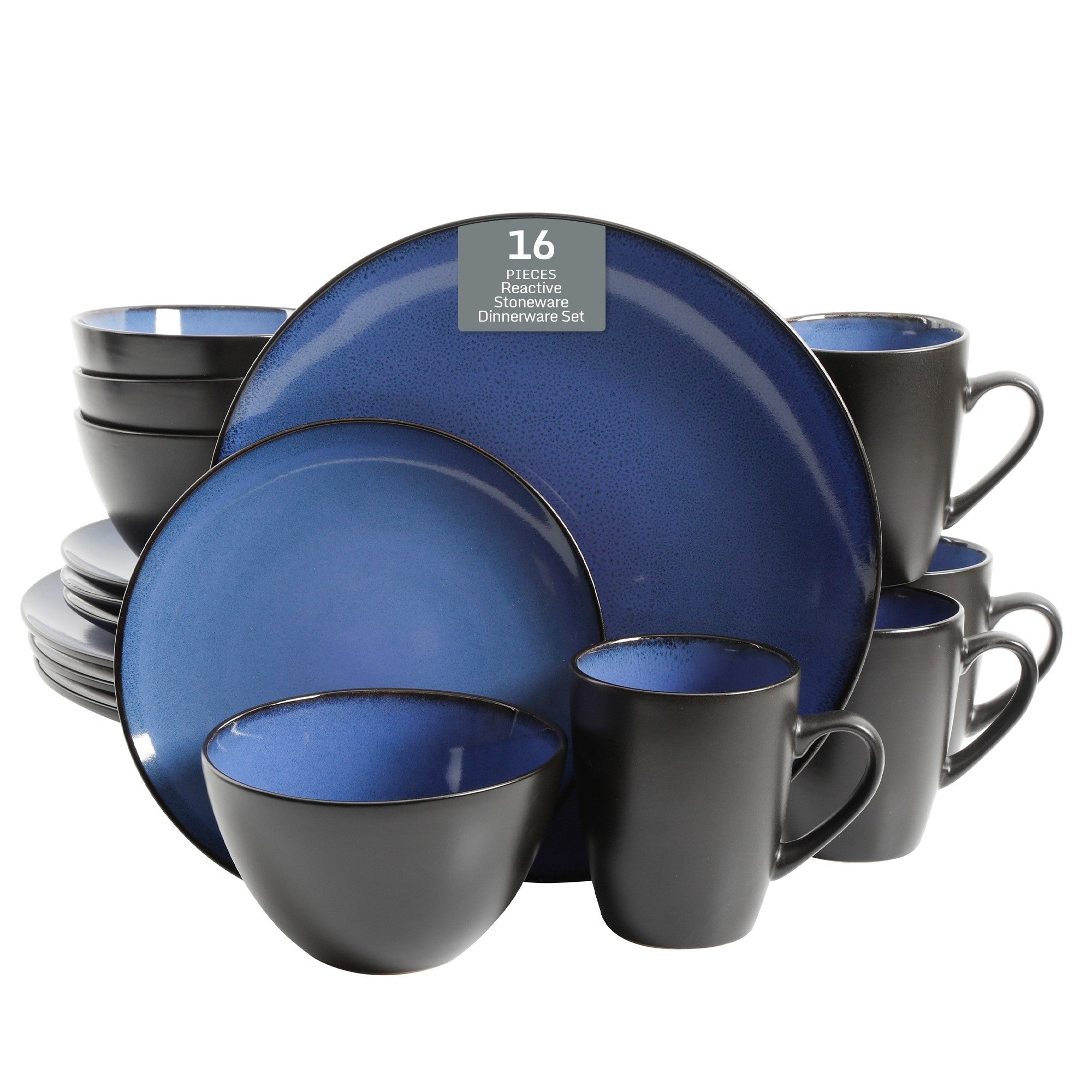 Gibson Soho Lounge Round 16-Piece Reactive Stoneware Dinnerware Set