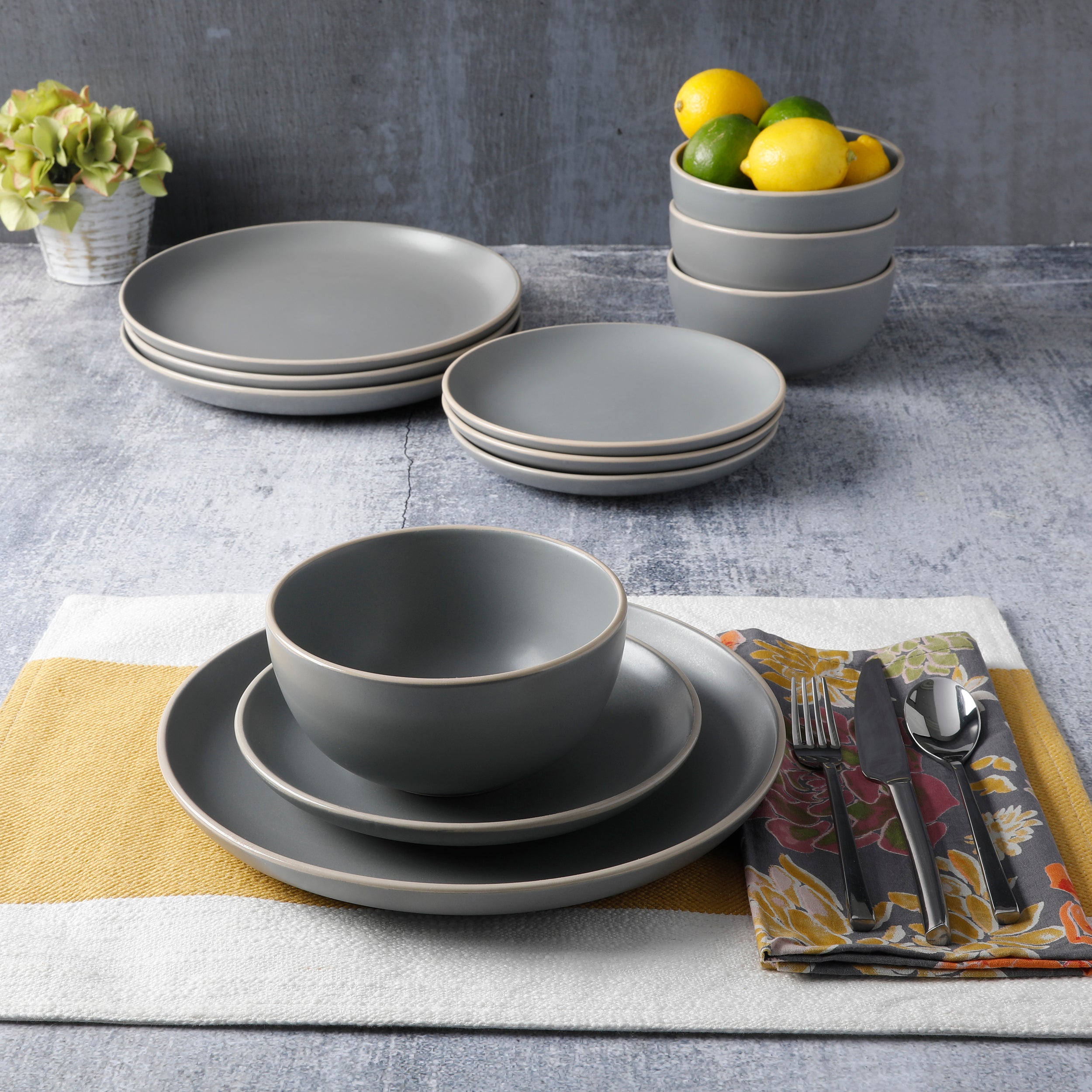 Gibson home rockaway 2025 12 piece dinnerware set