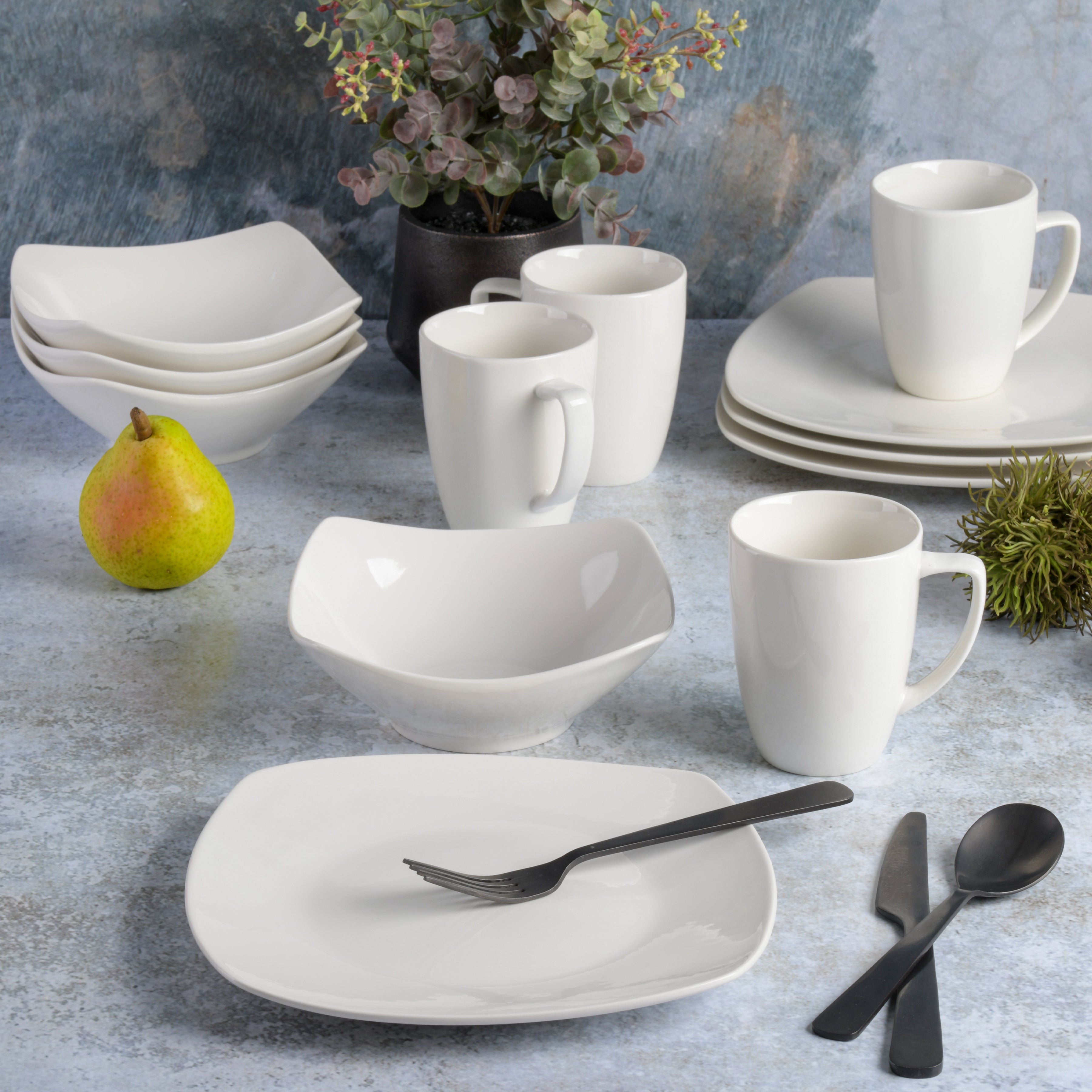 Gibson Home Zen Buffet 12-Piece Porcelain Dinnerware Set