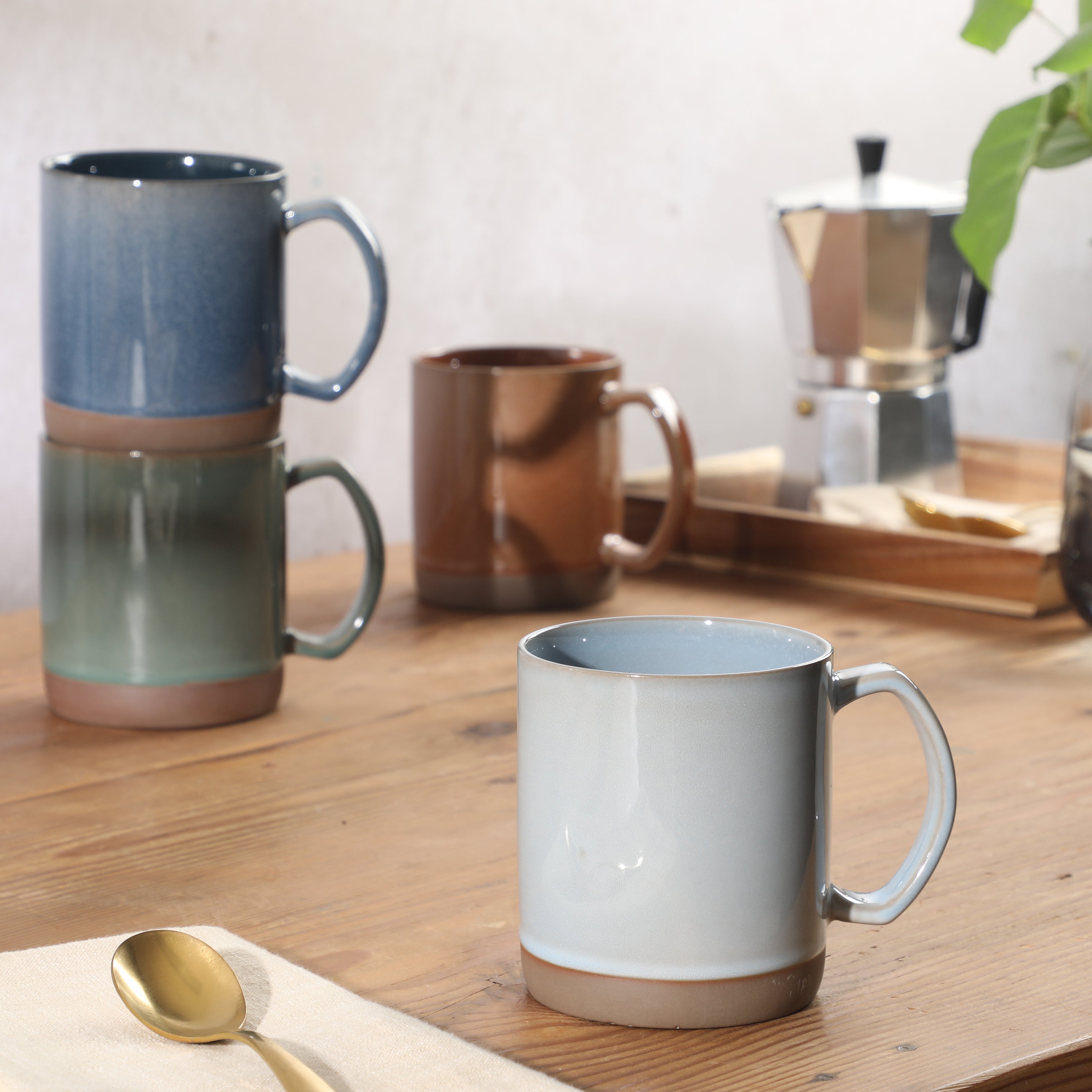 Mr. Coffee Dorsey 4-Piece 18.5oz Assorted Color Mug Set