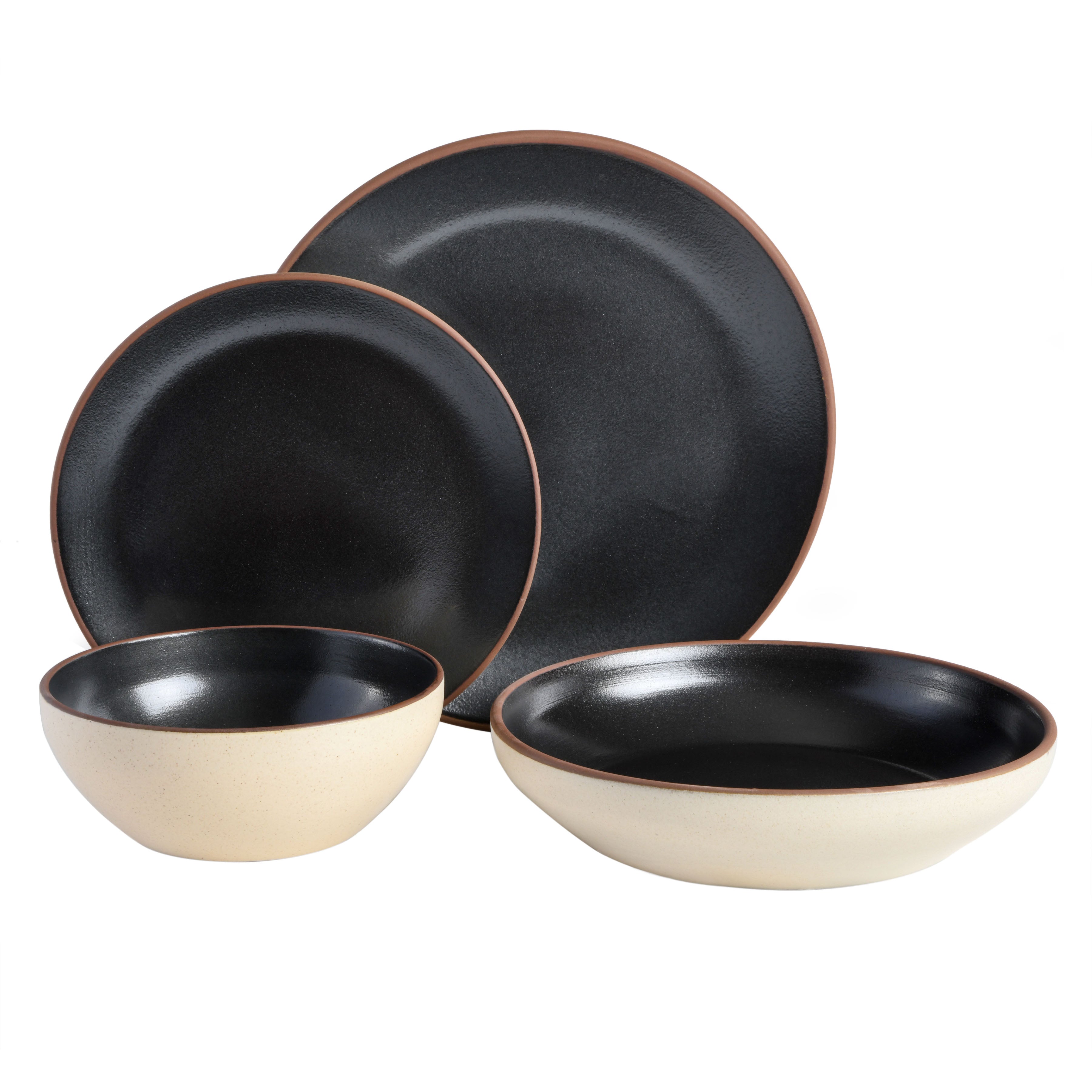 Gibson Elite Contempo Classic 16-Piece Double Bowl Terracotta Dinnerwa