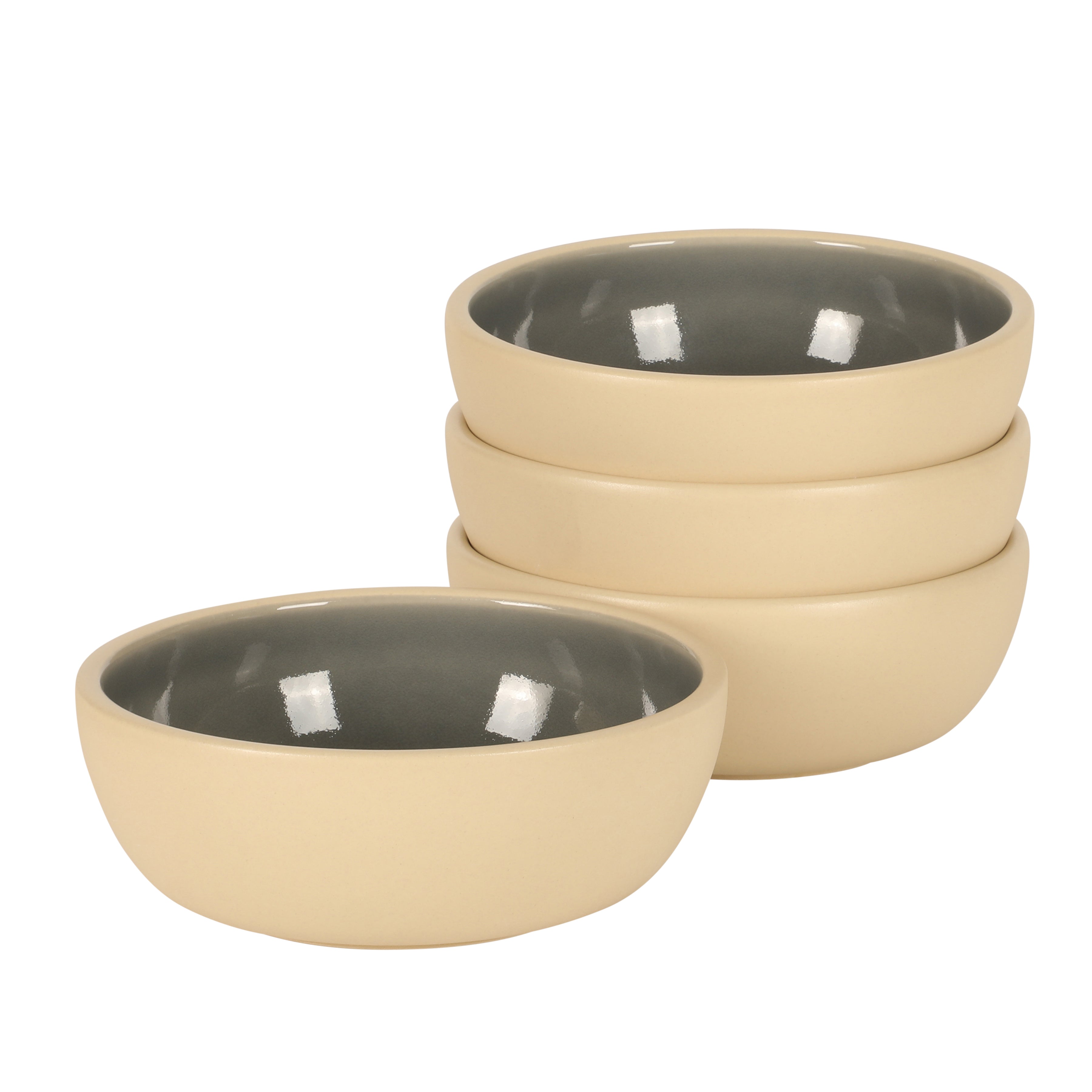 Gibson Elite - Made in Portugal -  Port Gaia 4 Piece Cereal Bowl Set, 6.2” Stoneware Bowls, Reactive Glaze Finish, Soup, Dessert & Snack Bowls, Microwave & Dishwasher Safe