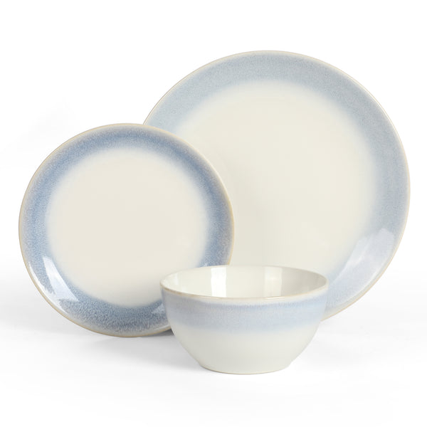 Martha Stewart Portillo 12 Piece Reactive Stoneware Dinnerware  Set - Blue: Dinnerware Sets