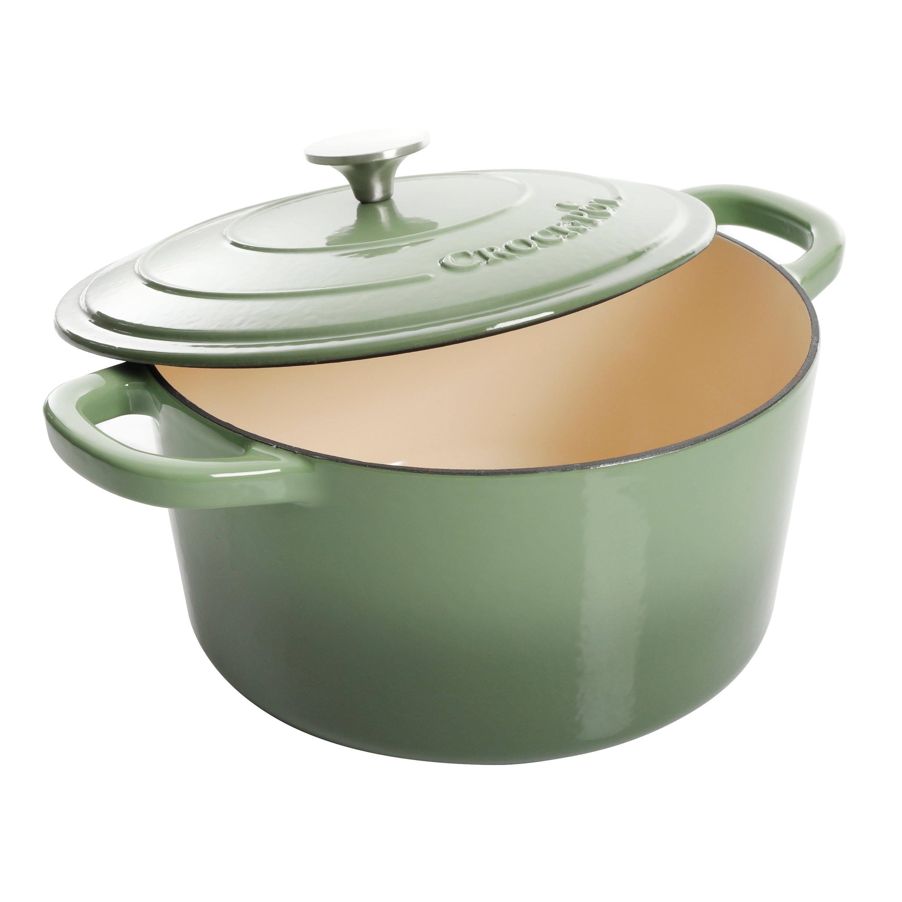 Crock Pot Artisan 7-Quart Round Enameled Cast Iron Dutch Oven - Pistachio  Green