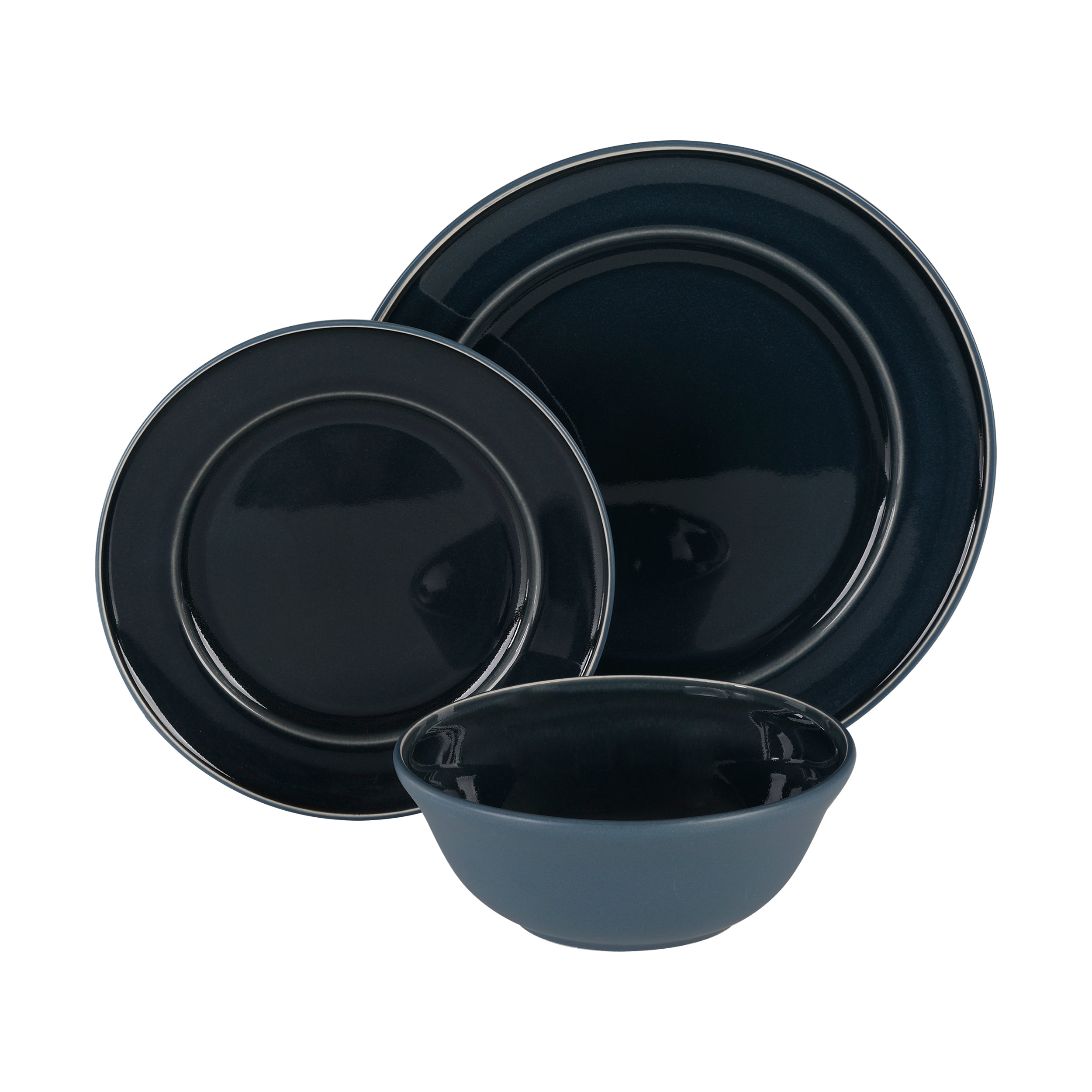 Martha Stewart Portillo 12-Piece Reactive Stoneware Dinnerware Set