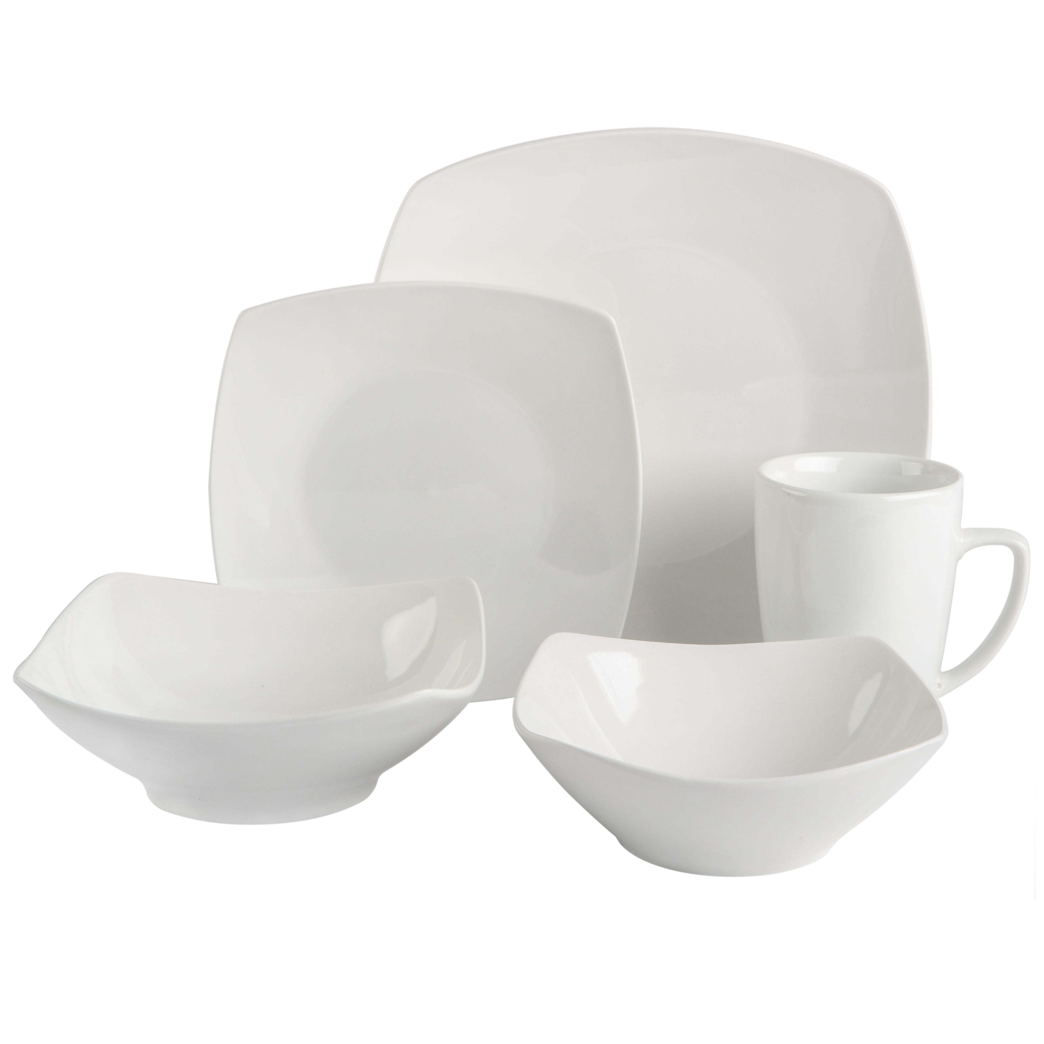Gibson Home Everyday Square 40-Piece Fine Ceramic Expanded Dinnerware Set