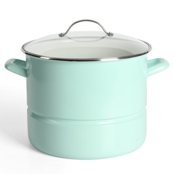 Martha Stewart 16 Quart Turquoise Steel Steamer Pot