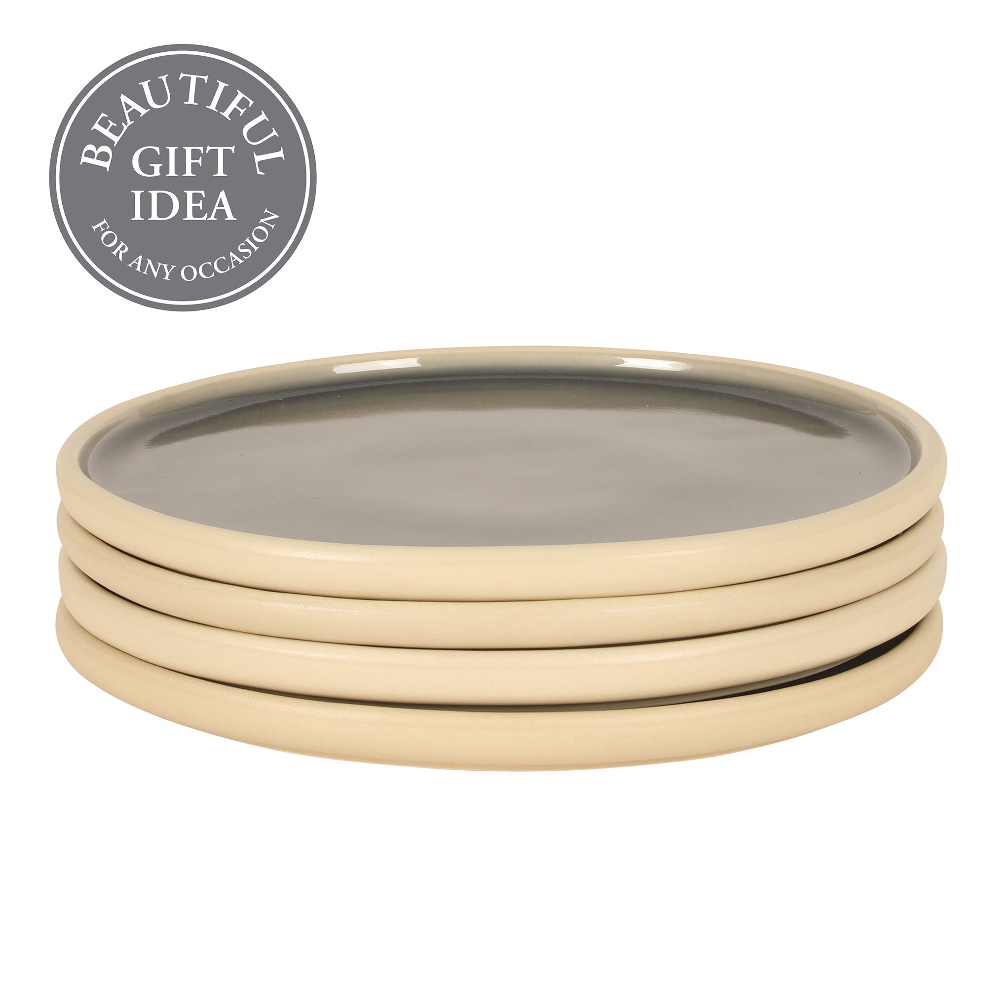 Gibson Elite - Made in Portugal - Port Gaia 10.2 Inch Dinner Plates Set of 4 - Reactive Glaze Dish Set