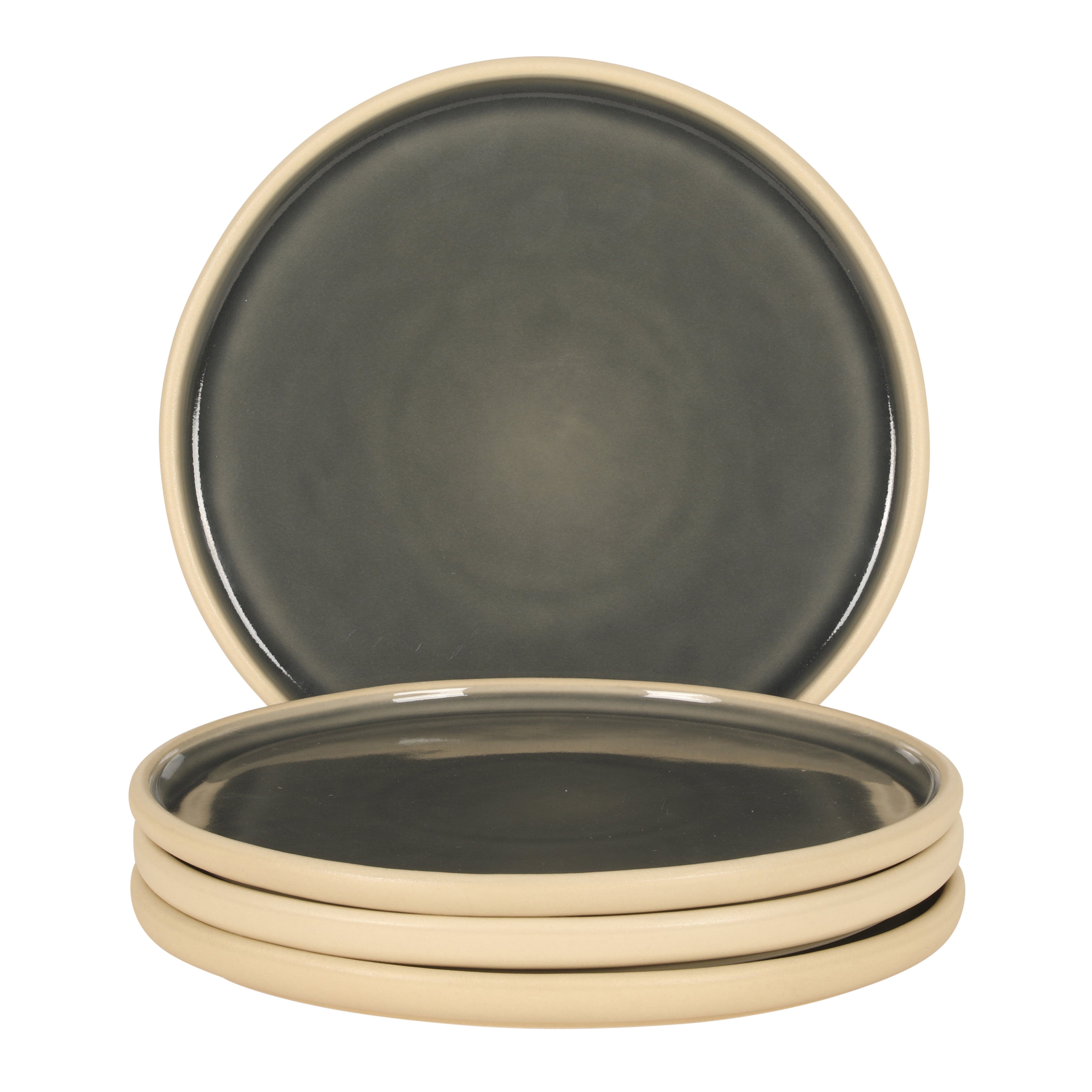 Gibson Elite - Made in Portugal - Port Gaia 10.2 Inch Dinner Plates Set of 4 - Reactive Glaze Dish Set