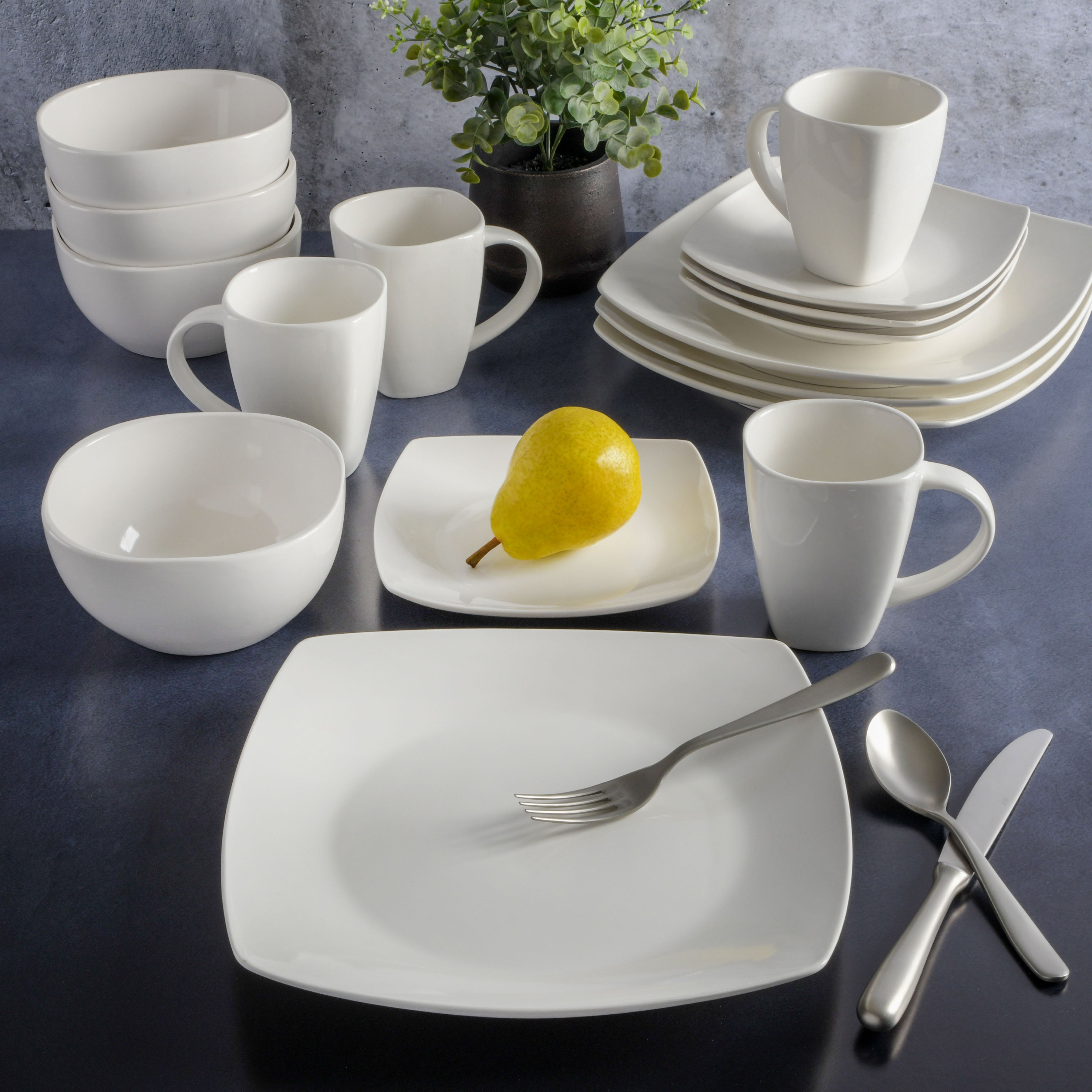 Square Dinnerware Gibson Home Zen Buffetware Set Dinnerware Sets