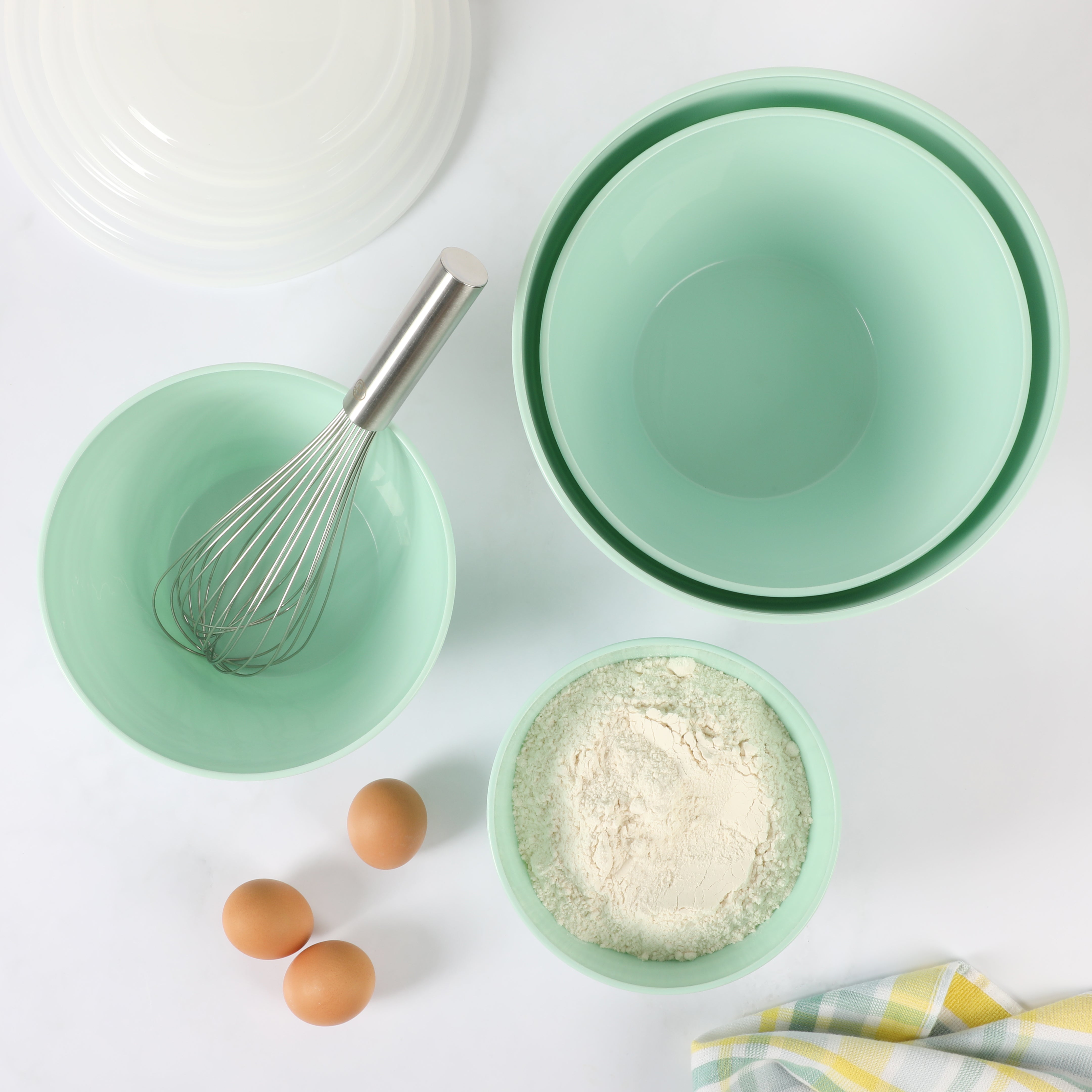 Flour Shop Melamine Mixing Bowls with Lids, Set of 6