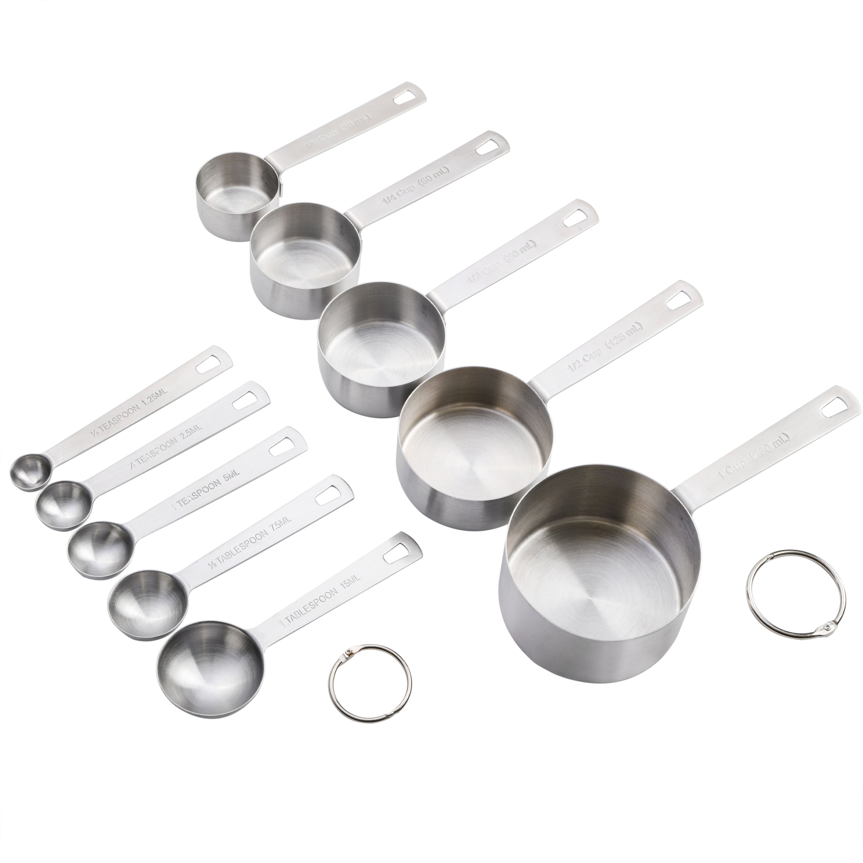 Basic Essentials 10-Piece Stainless Steel Measuring Cup and Spoon