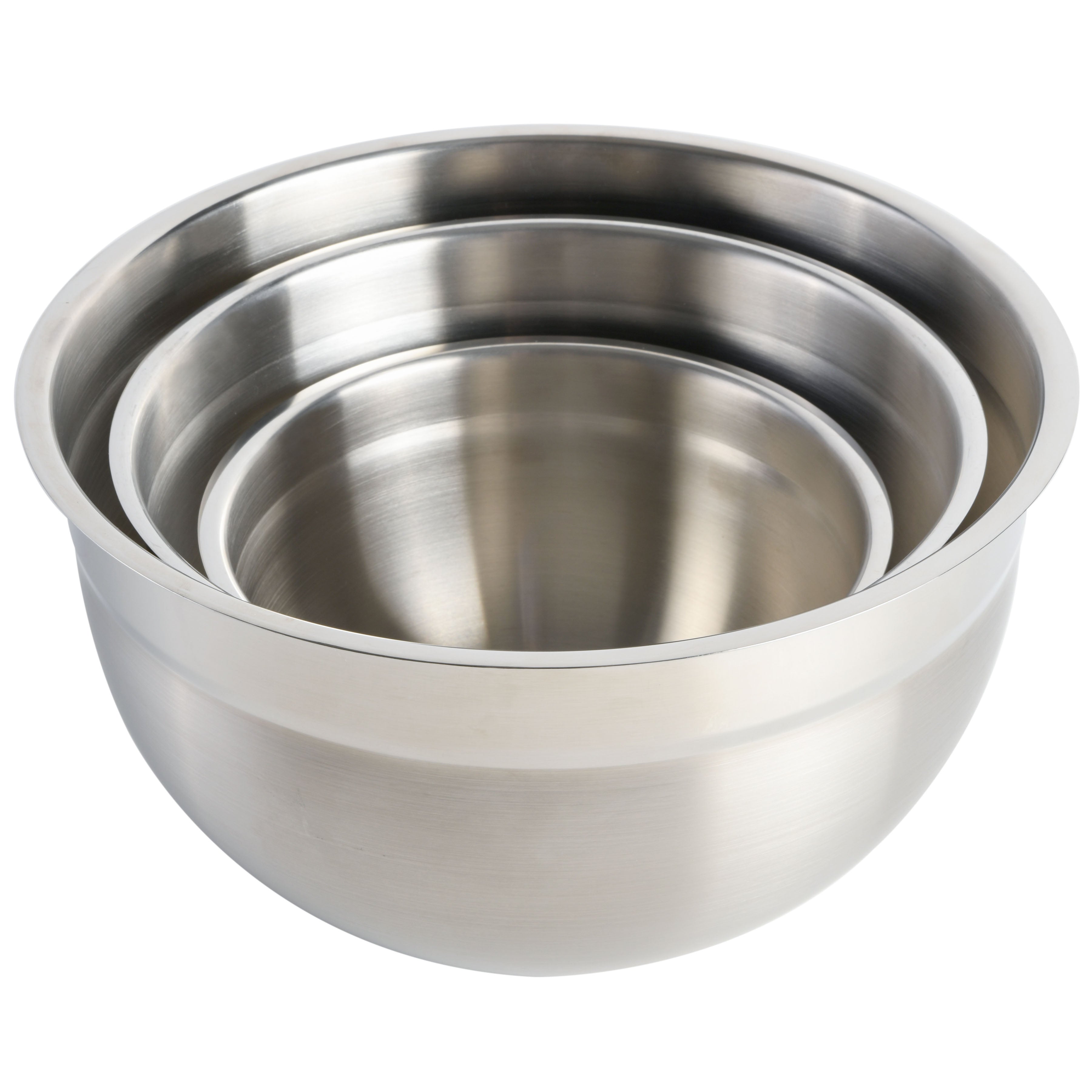 Silver Stainless Steel Mixing Bowl - Set of 3
