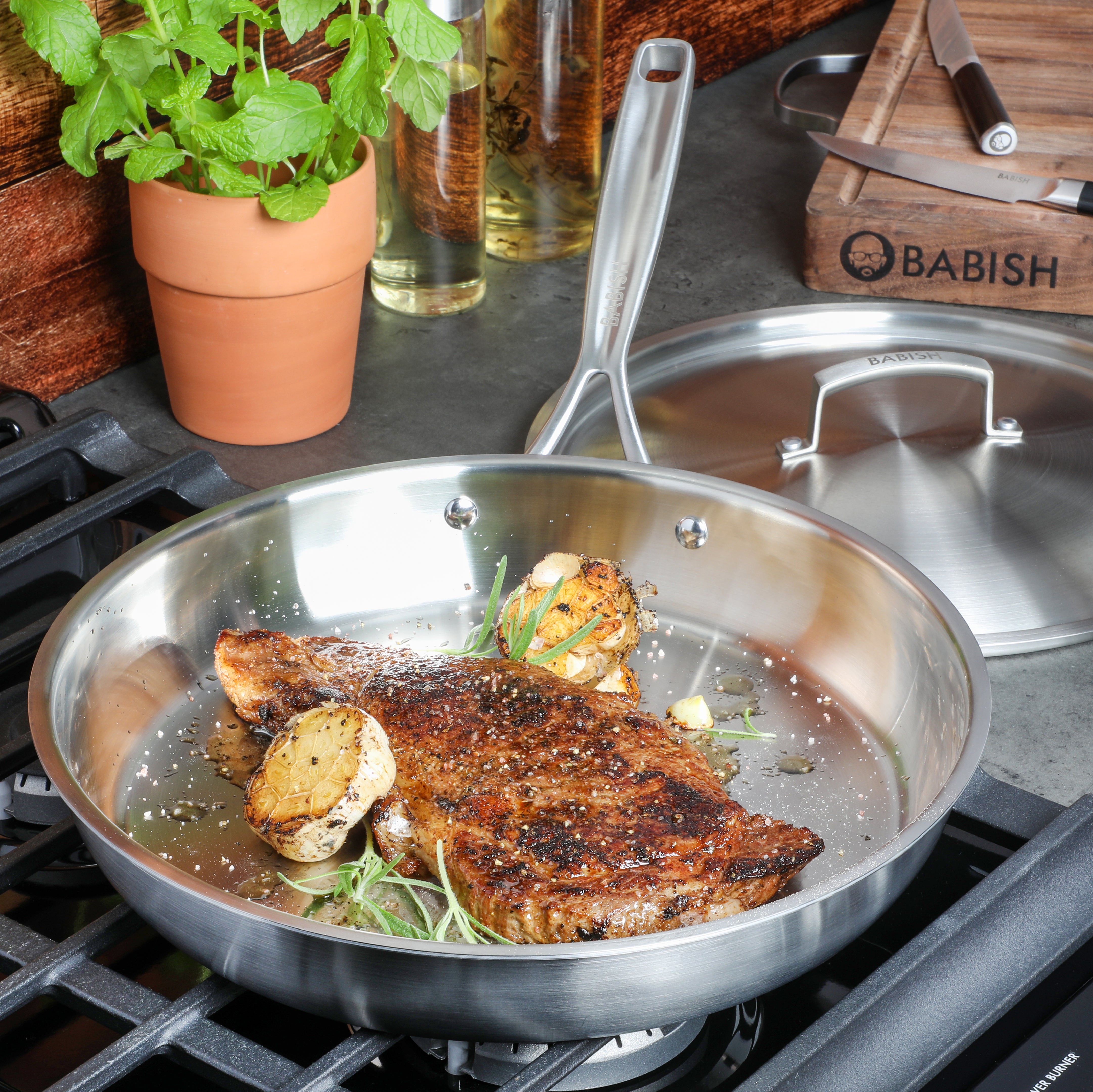 12 inch all clad stainless steel sale skillet