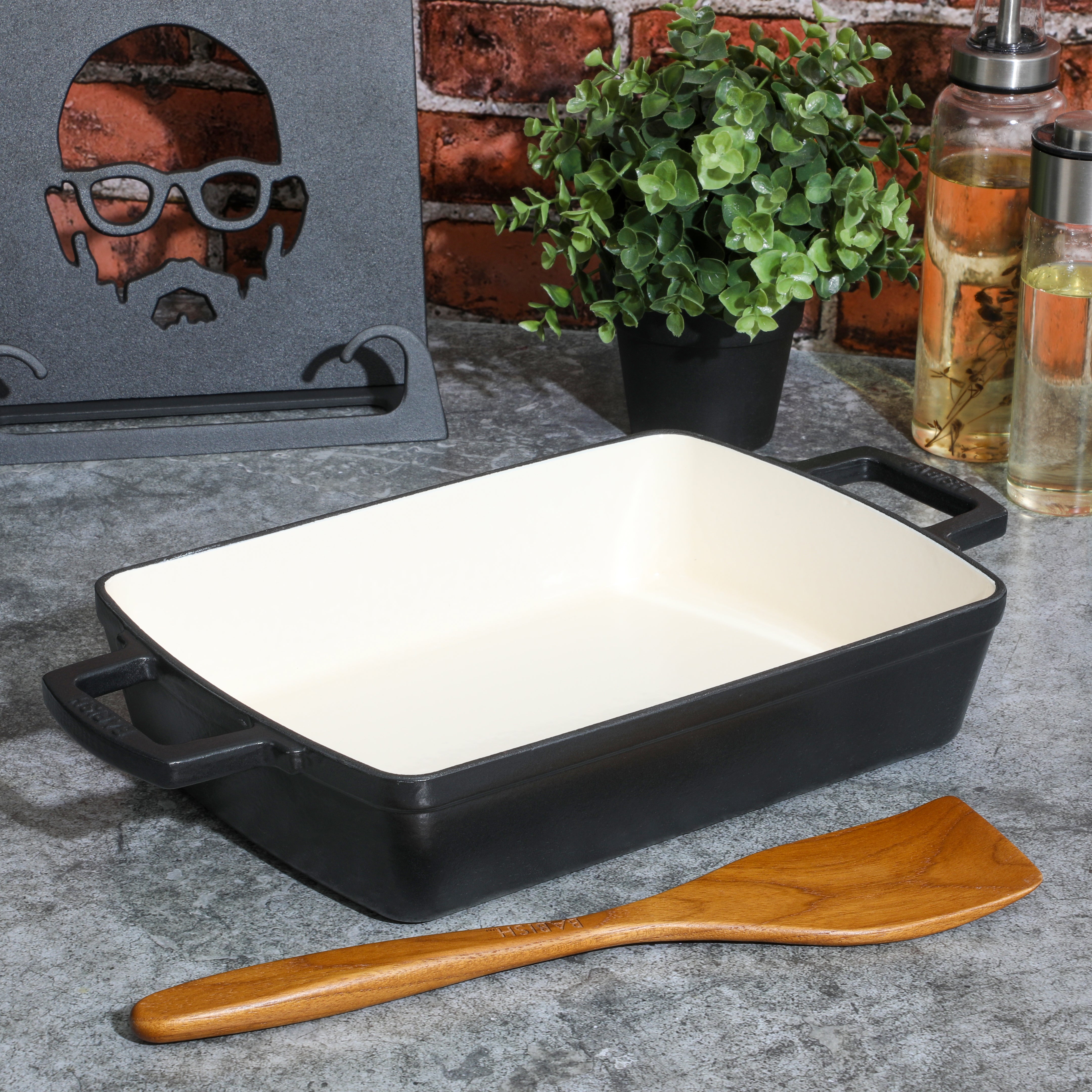 Crock Pot Artisan 13 inch Preseasoned Cast Iron Rectangular Lasagna Pan