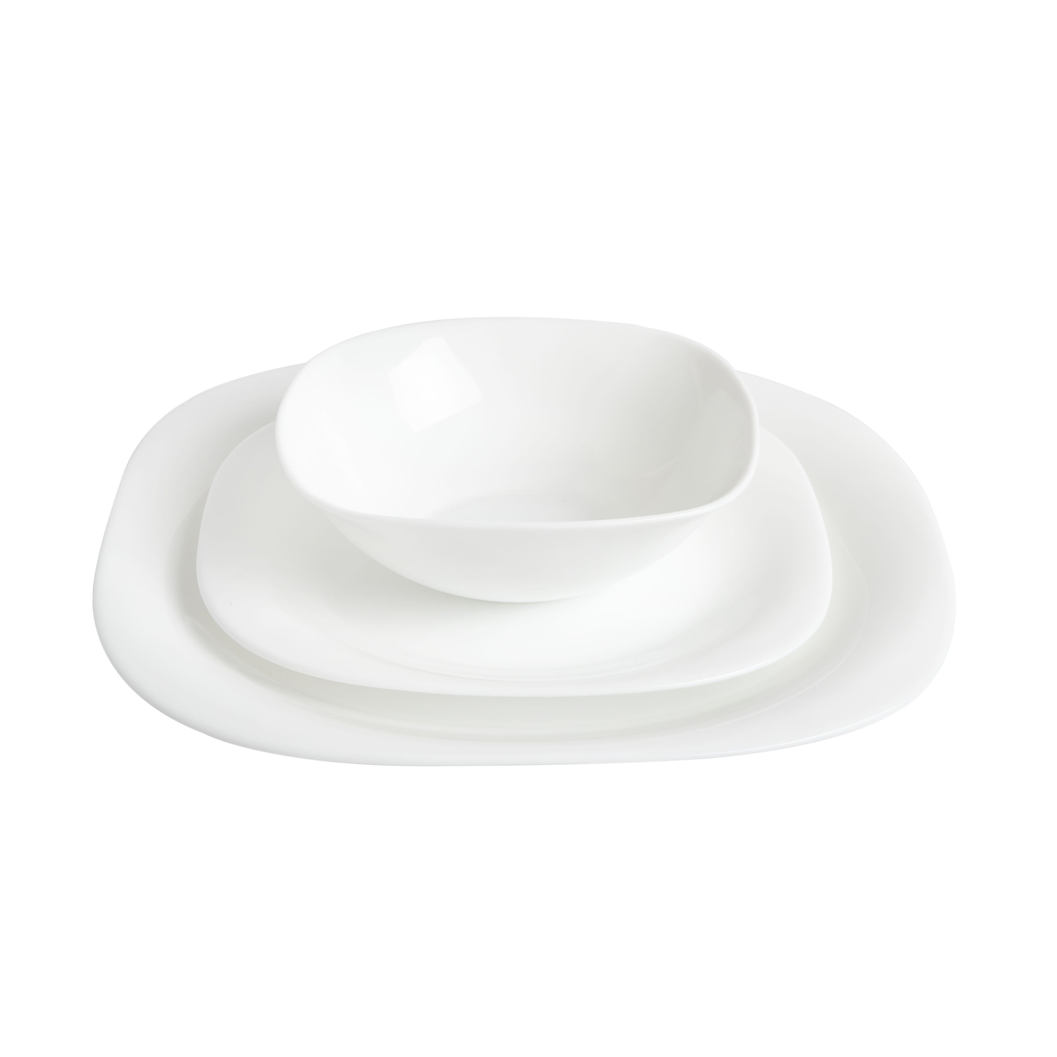 Excellanté Mica Black Collection 18-Inch Round Plate, White:  Dinner Plates: Dinner Plates