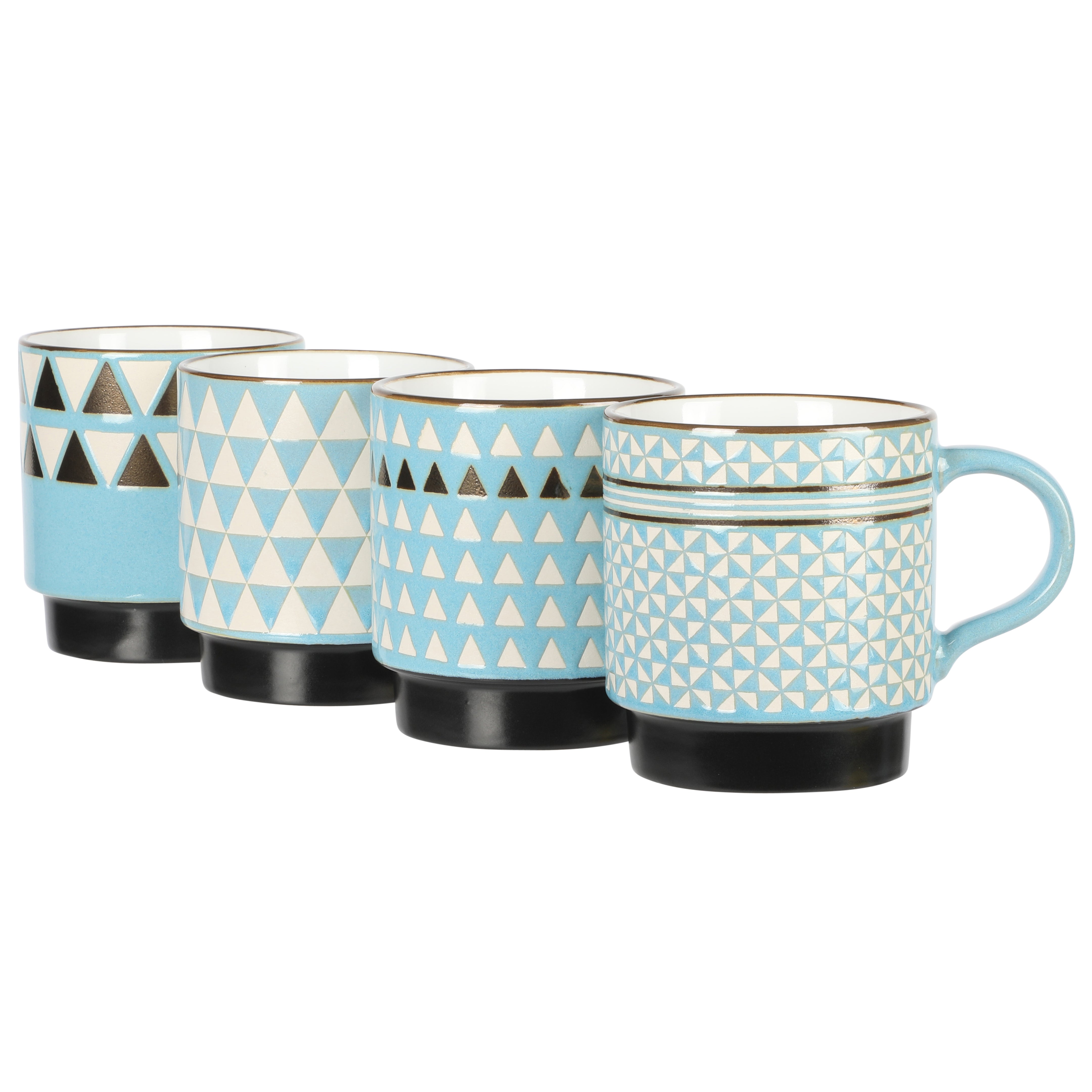 Gibson Home Primevalley 14oz 4-Pack Stoneware Stackable Mugs