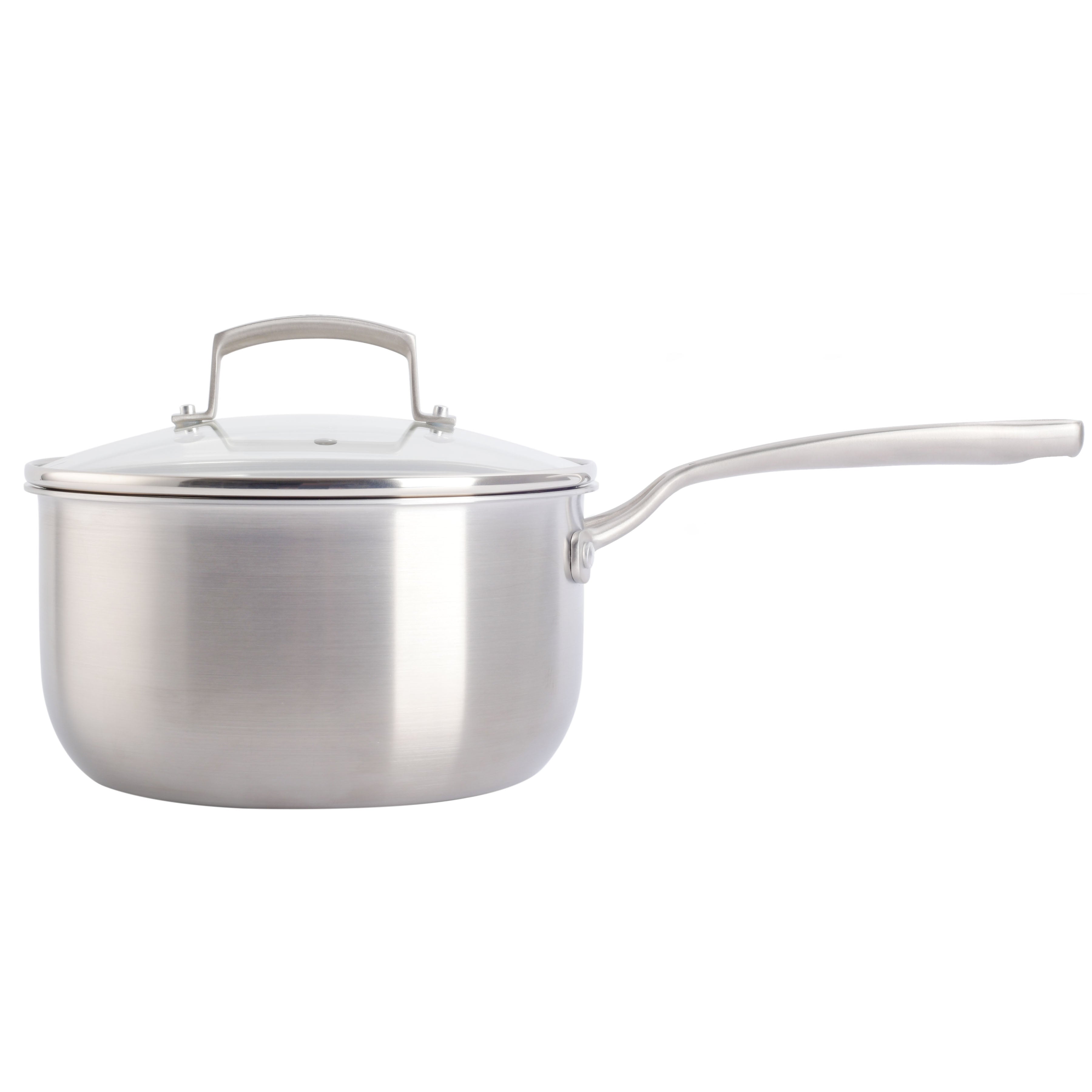 Babish Saute Pan with Lid, Stainless Steel, Covered, Handle & Lid, 5 Quart
