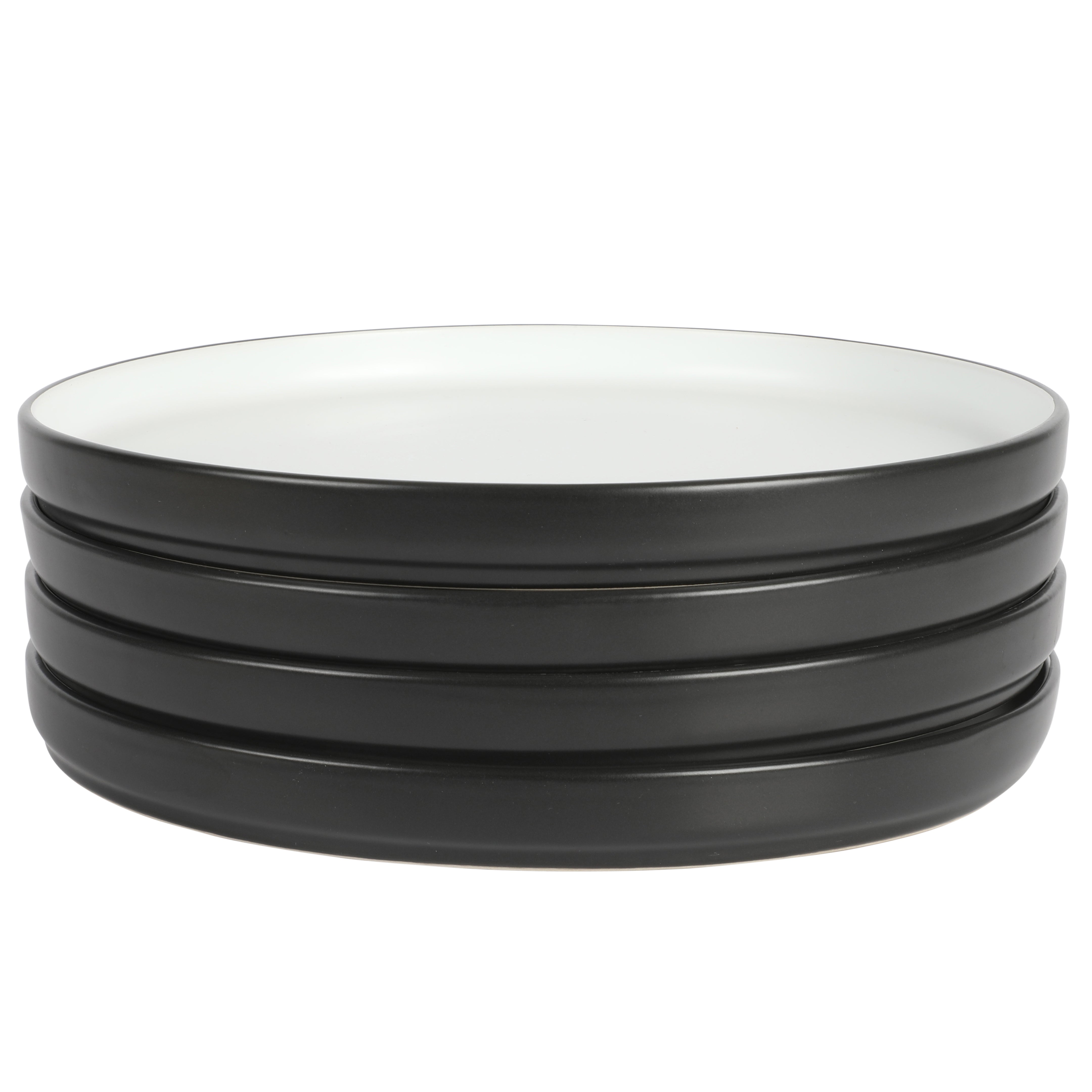 Babish 4 Pack 10.5" Stoneware Stackable Dinner Plates