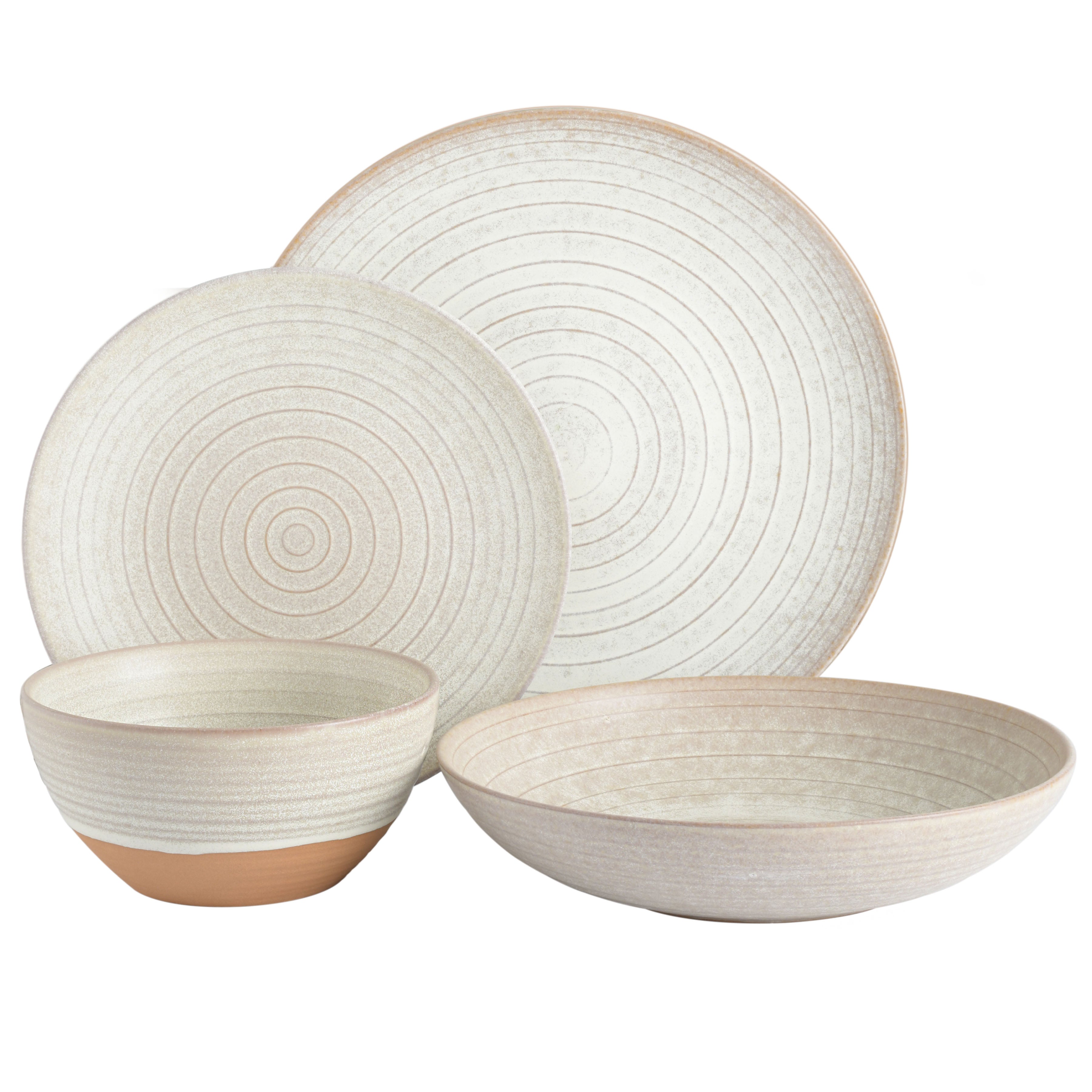 Gibson Elite Dreamweaver 16-Piece Double Bowl Terracotta Reactive Dinn