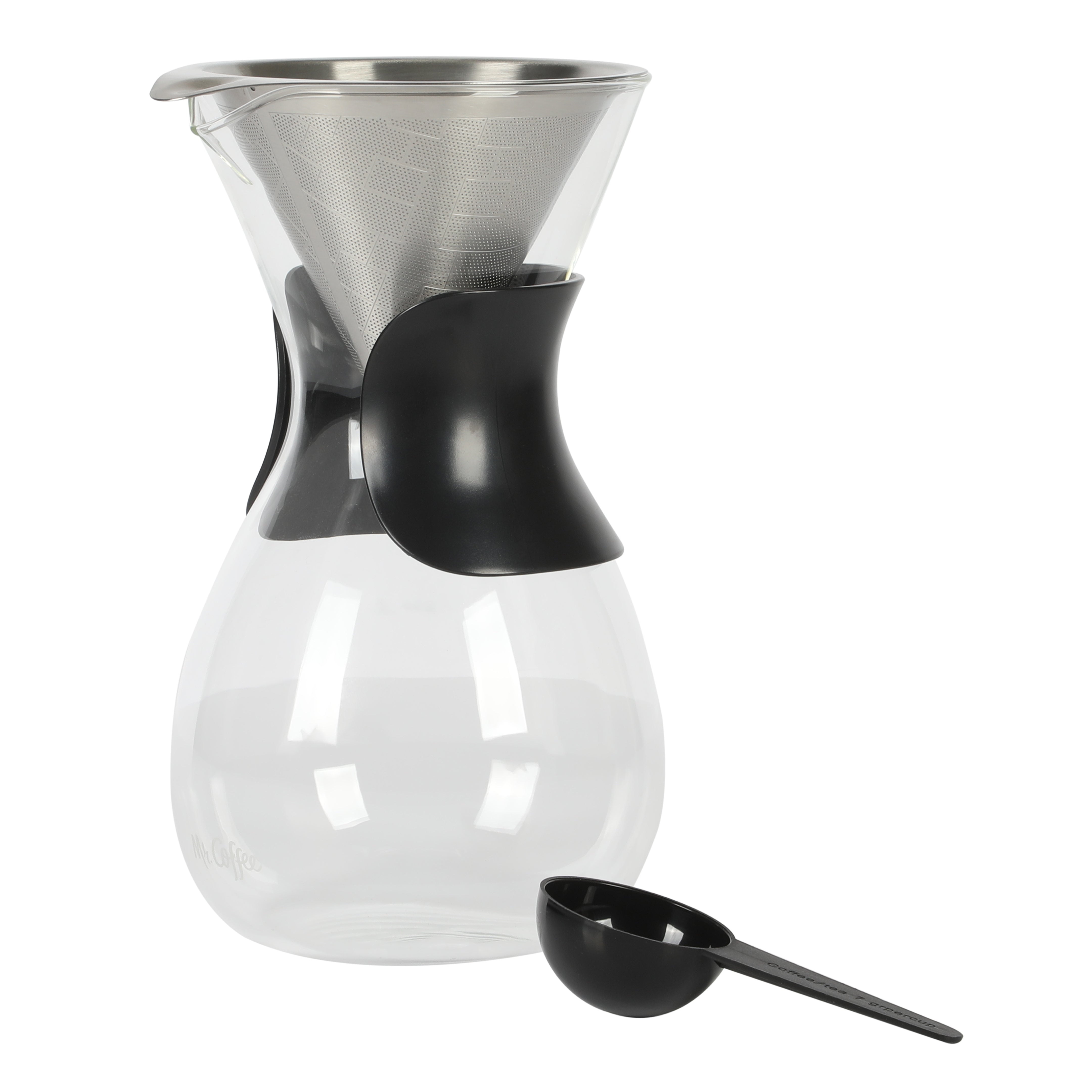 Mr. Coffee Verduzco 3-Piece 34oz Borosilicate Glass Pour Over w/ Hand Guard