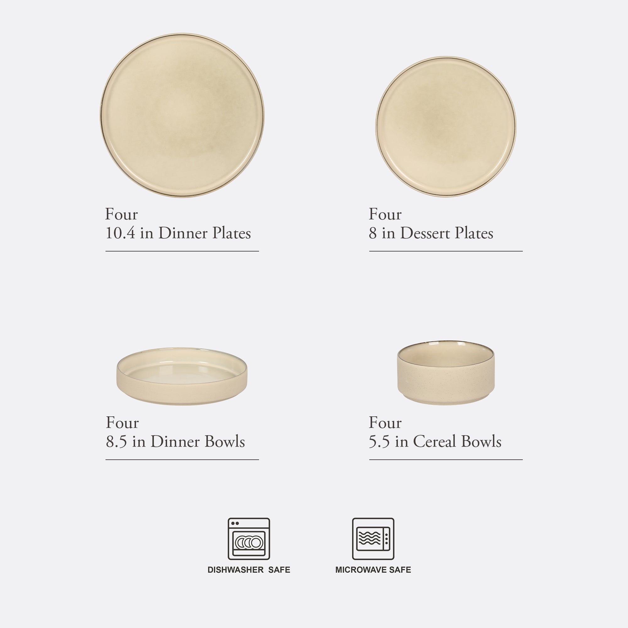 Gibson Elite Liberty Bay 16-Piece Pottery Clay Stoneware Dinnerware Set –  Reactive Glaze, Stackable Plates and Bowls W/ Pasta Bowl, Service for 4 – Microwave & Dishwasher Safe