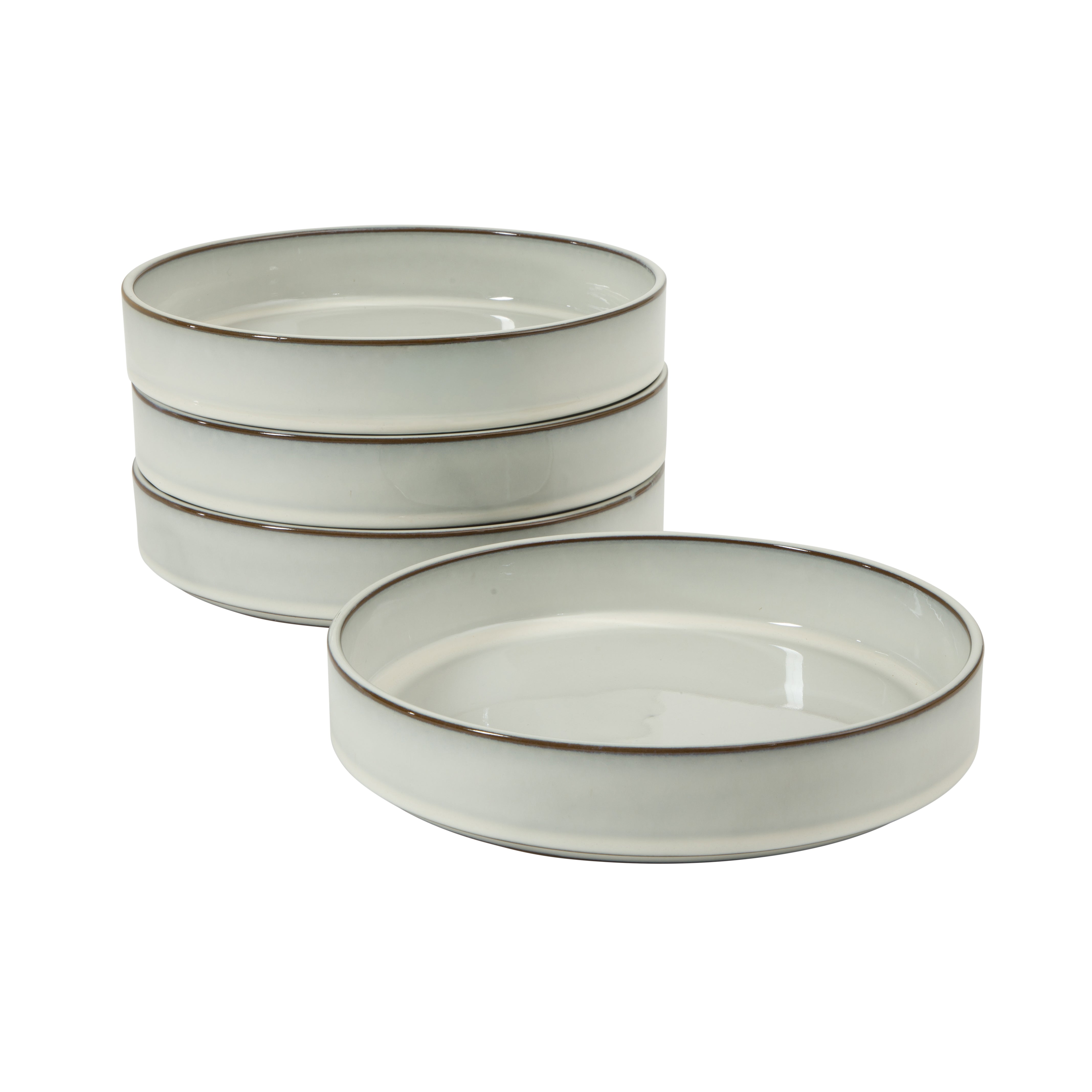 Bloomhouse - Two Time Oprah's Favorite Things WInner - Santorini Mist 4-Piece 8.6-Inch Terracotta Pasta Bowl Set – Reactive Glaze Round Shallow Walled Dinner & Serving Bowls