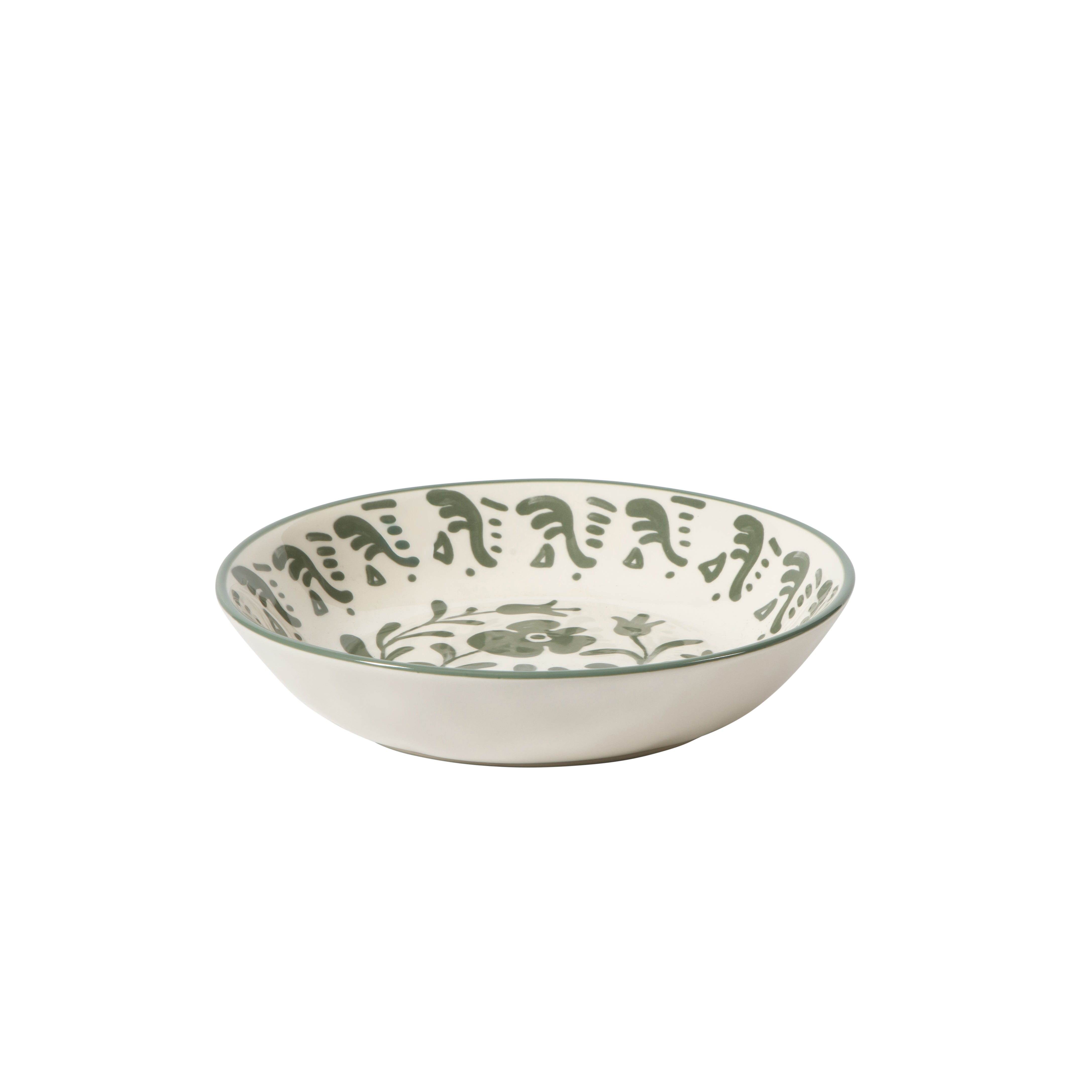 Bloomhouse - 2-Time Oprah’s Favorite Things - Valencia Flor 16 Piece Dinnerware Set, Artisanal Decorated Stoneware Plates & Bowls, Service for 4, Microwave & Dishwasher Safe, Iris Blue